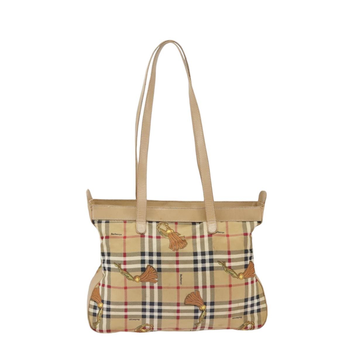Burberry Nova Check Beige Canvas Shoulder Bag (Pre-Owned) Size ONE SIZE - 2 Thumbnail
