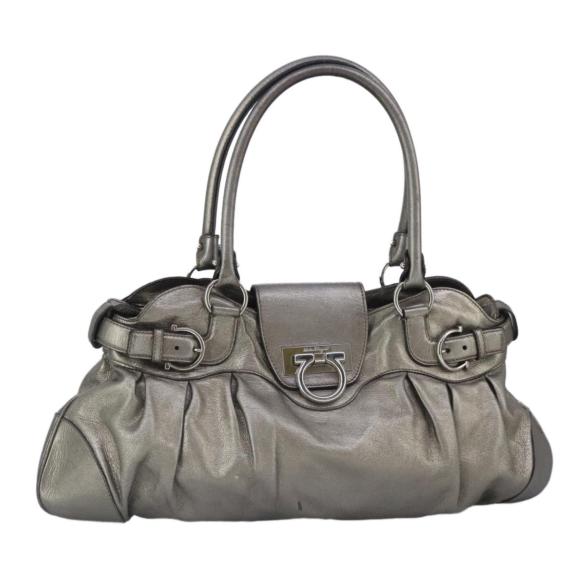 Salvatore Ferragamo Gancini Gold Leather Handbag (Pre-Owned) Size ONE SIZE - 18 Thumbnail