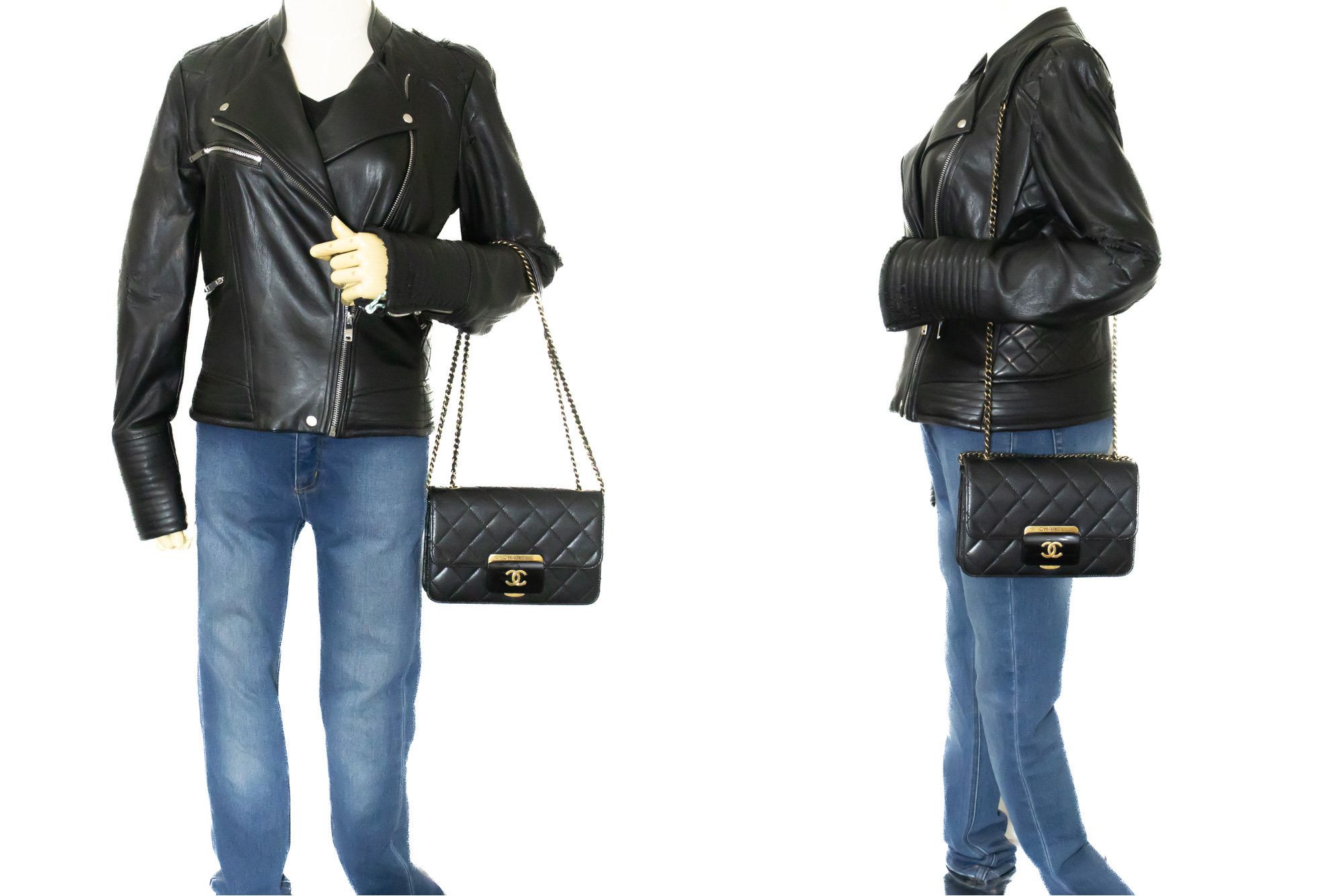 Chanel Black Leather Shoulder Bag (Pre-Owned) Size ONE SIZE - 10 Thumbnail