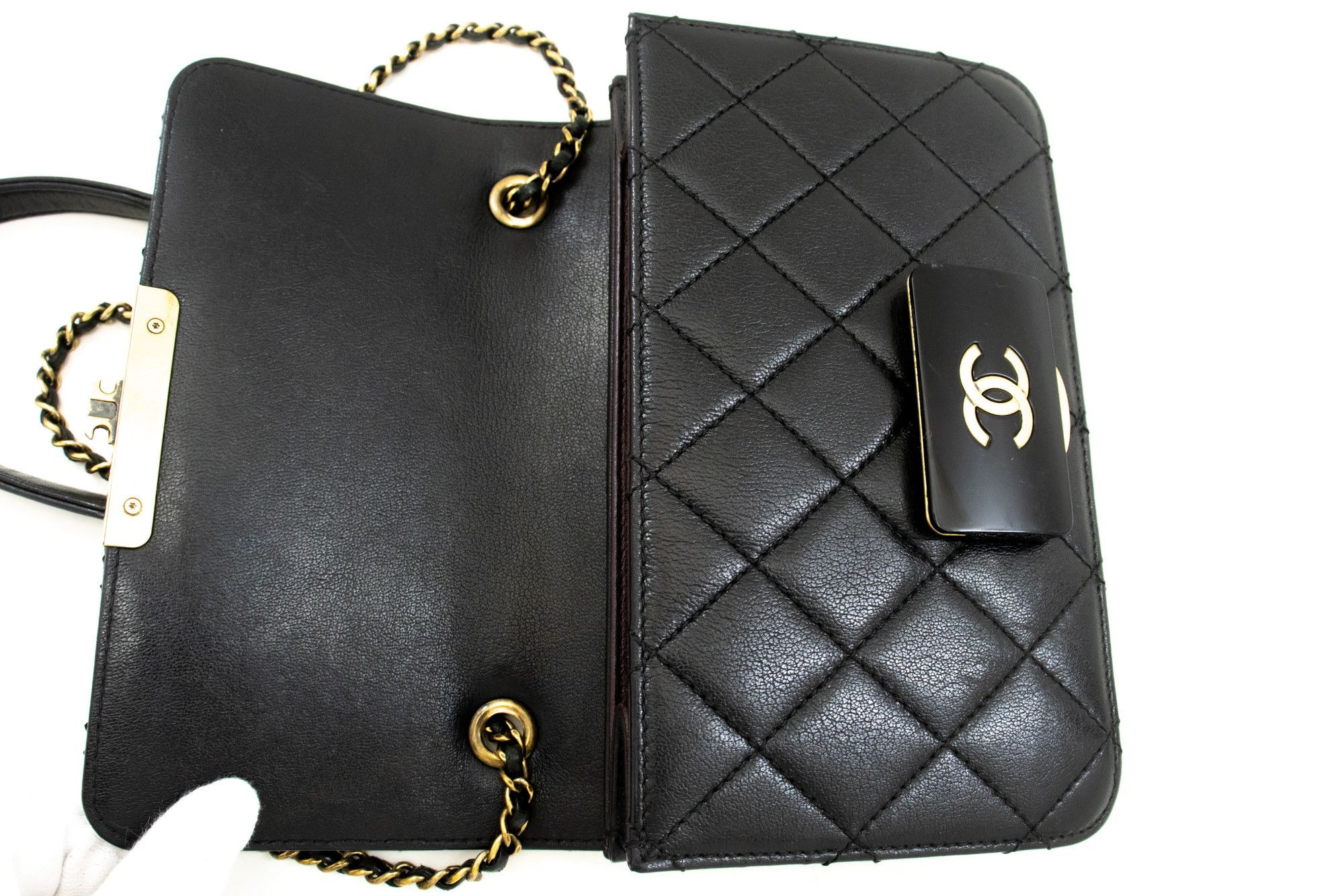 Chanel Black Leather Shoulder Bag (Pre-Owned) Size ONE SIZE - 12 Thumbnail