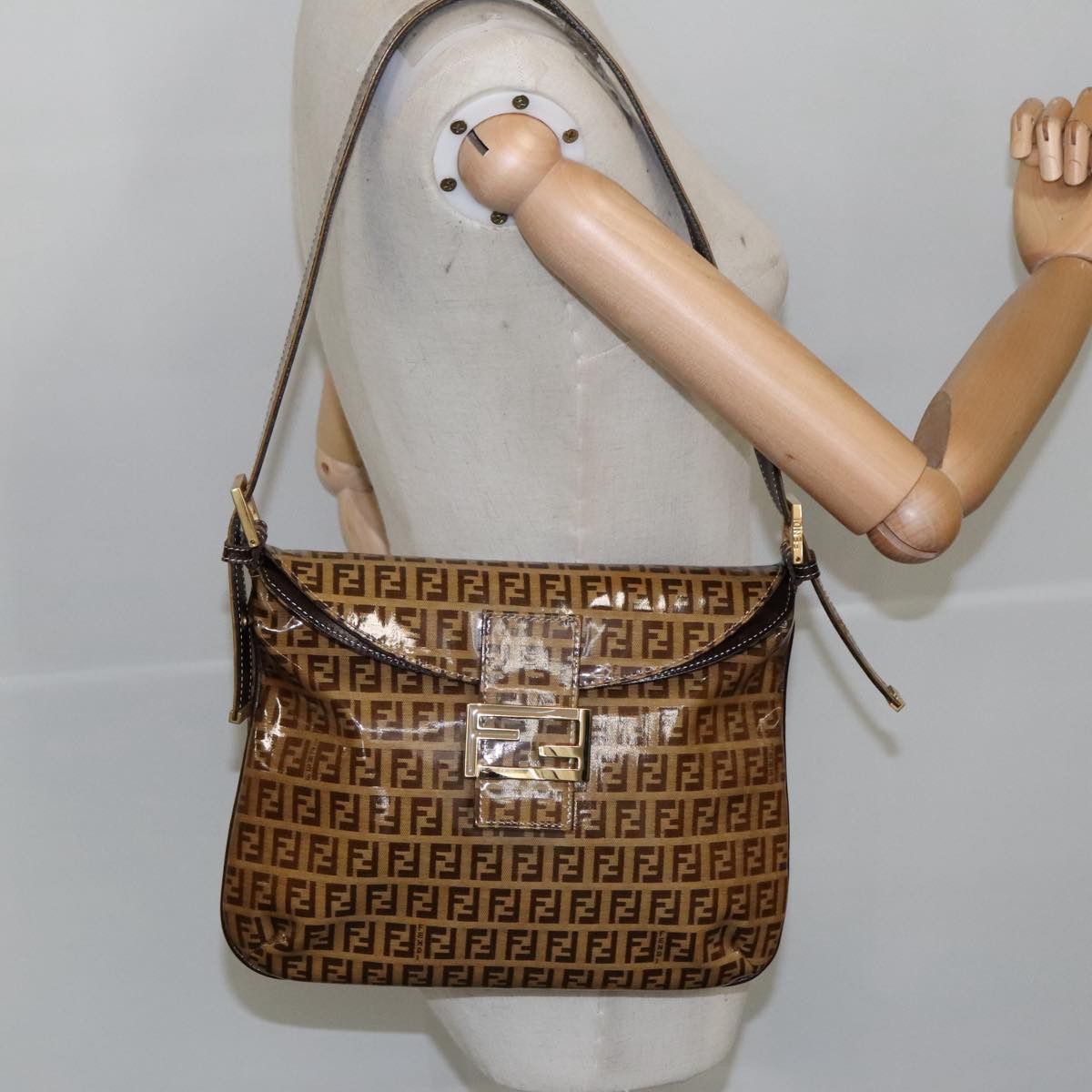 Fendi Baguette Brown Canvas Shoulder Bag (Pre-Owned) Size ONE SIZE - 16 Thumbnail