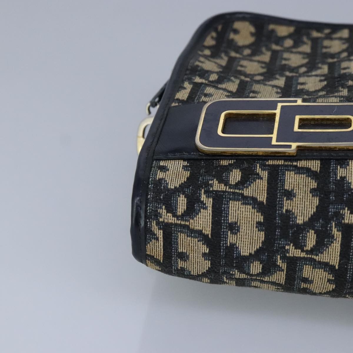 Dior Trotter Navy Canvas Shoulder Bag (Pre-Owned) Size ONE SIZE - 6 Thumbnail