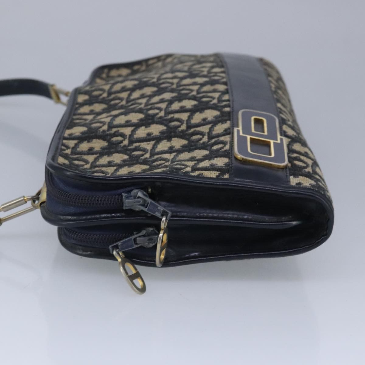 Dior Trotter Navy Canvas Shoulder Bag (Pre-Owned) Size ONE SIZE - 3 Thumbnail