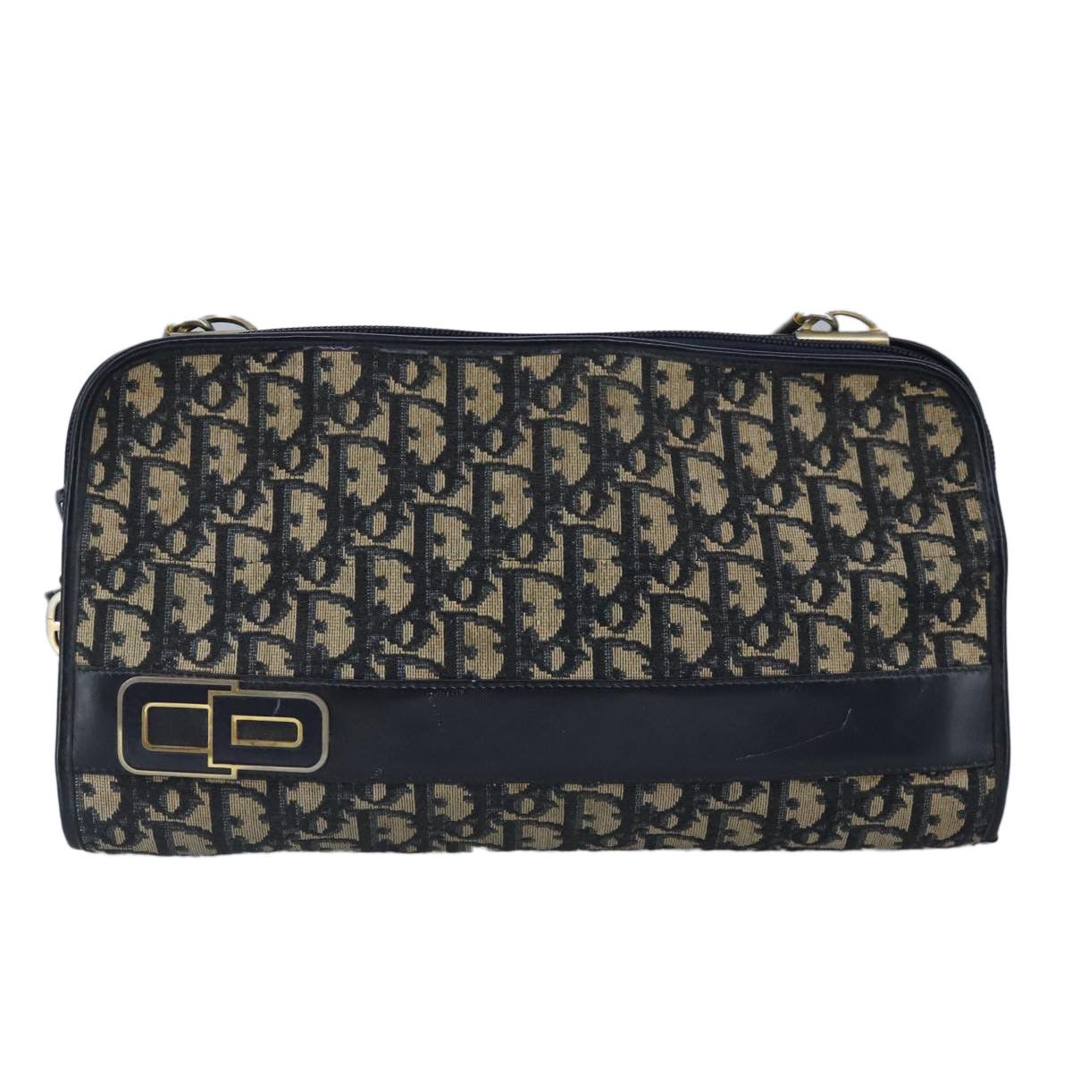 Dior Trotter Navy Canvas Shoulder Bag (Pre-Owned) Size ONE SIZE - 18 Thumbnail