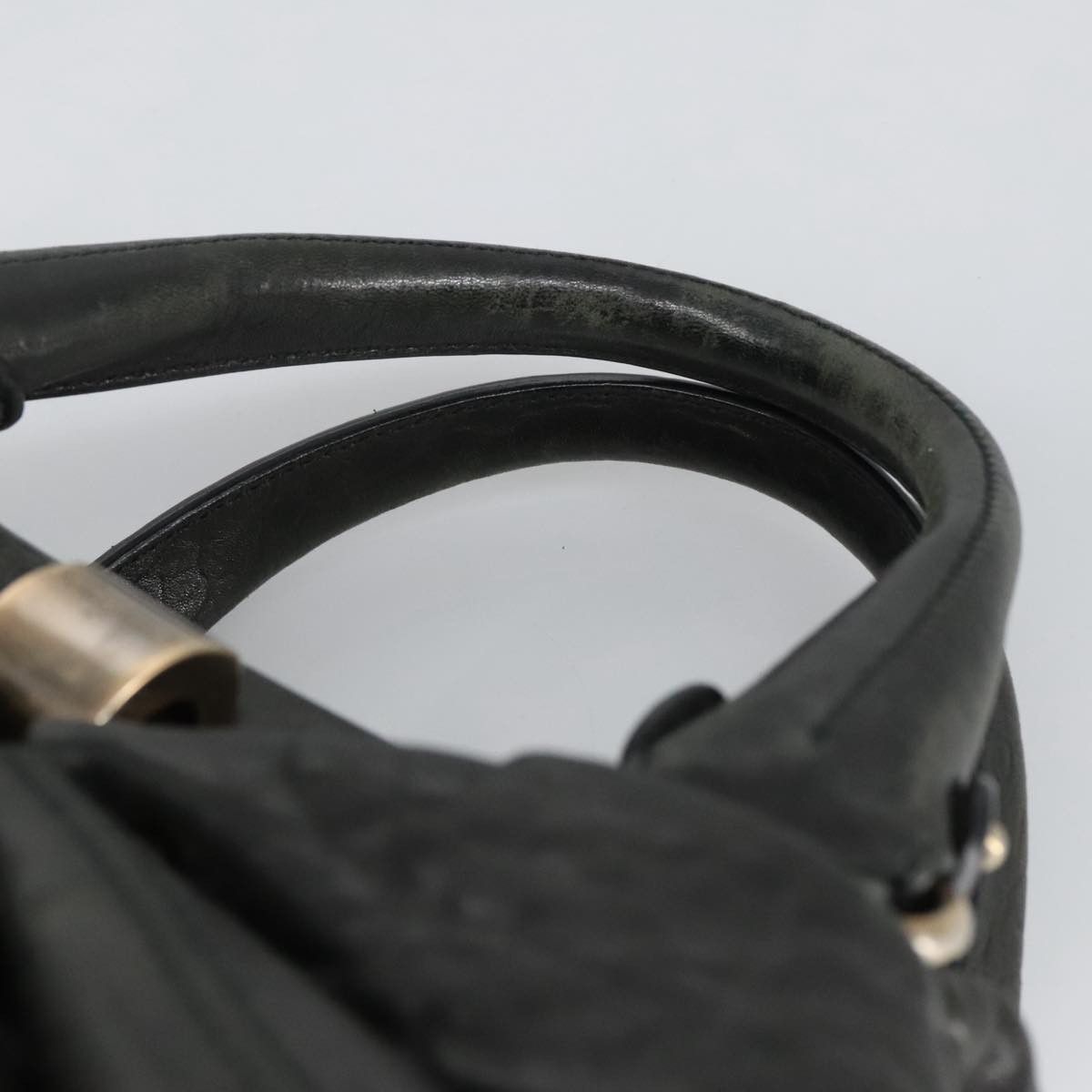 Salvatore Ferragamo Gancini Black Leather Handbag (Pre-Owned) Size ONE SIZE - 10 Thumbnail