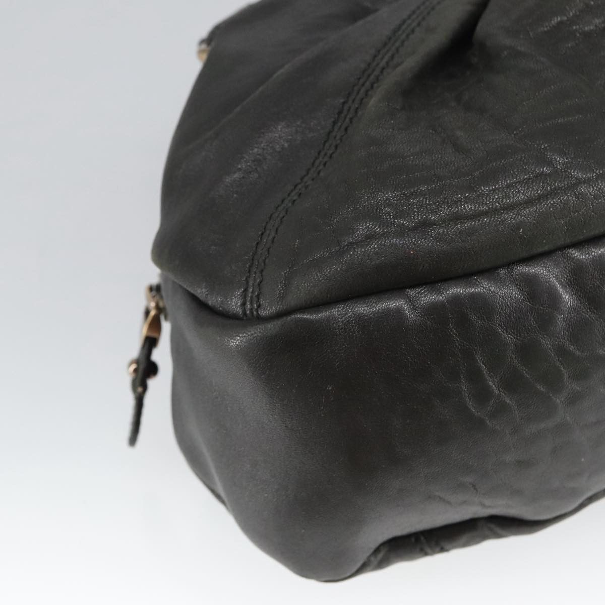 Salvatore Ferragamo Gancini Black Leather Handbag (Pre-Owned) Size ONE SIZE - 8 Thumbnail