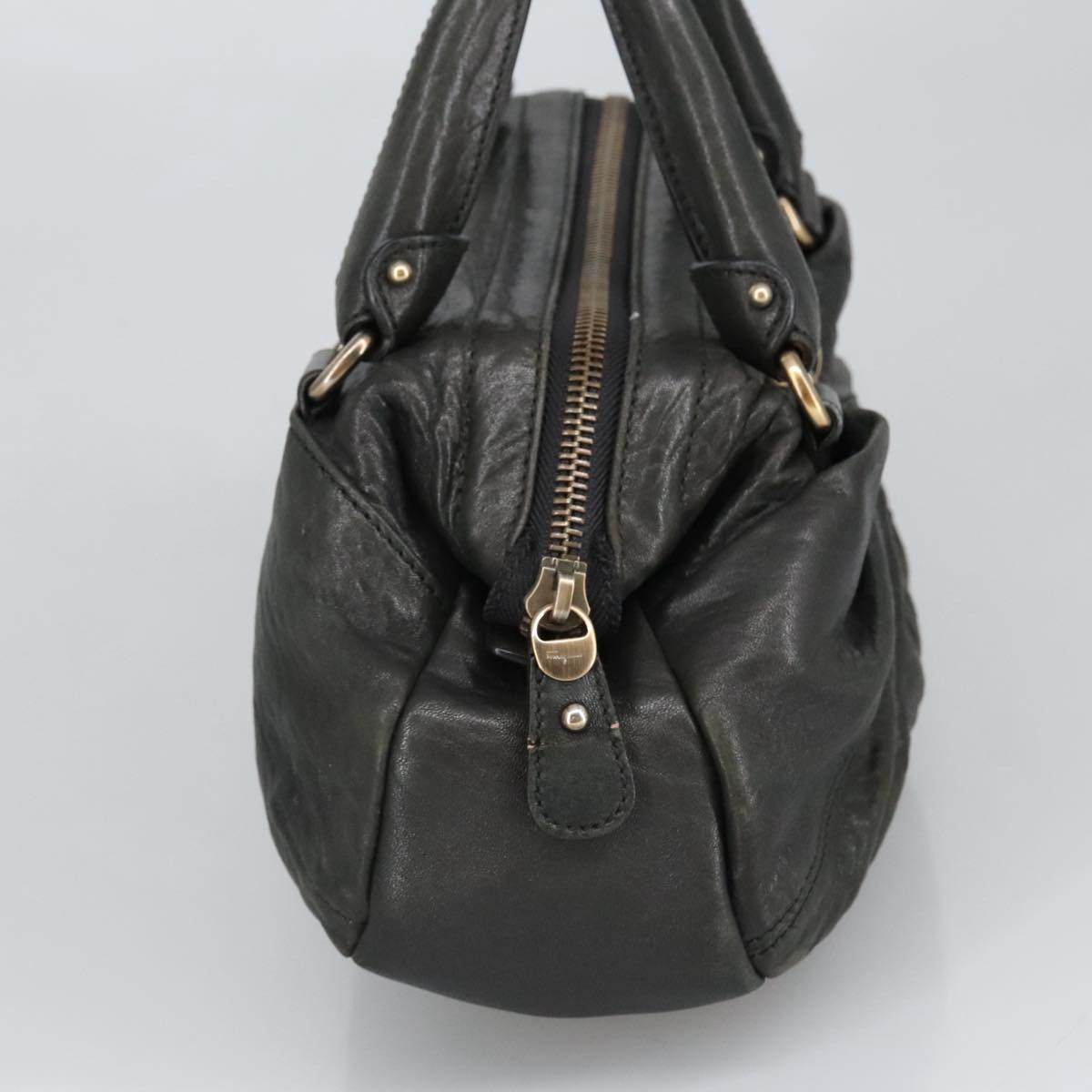 Salvatore Ferragamo Gancini Black Leather Handbag (Pre-Owned) Size ONE SIZE - 3 Thumbnail