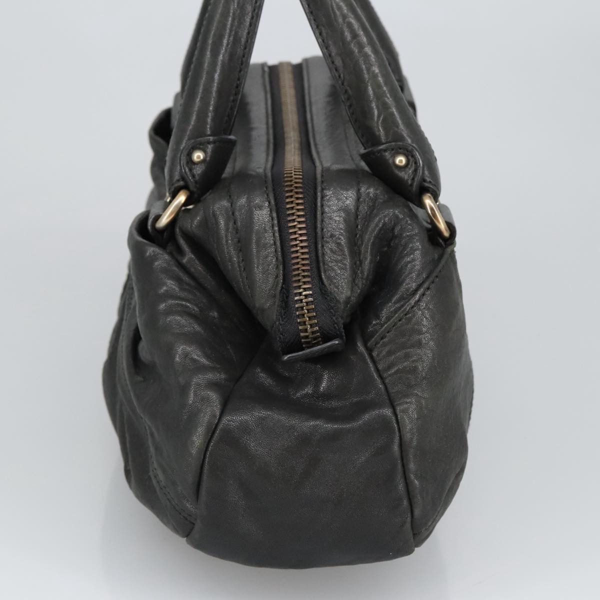 Salvatore Ferragamo Gancini Black Leather Handbag (Pre-Owned) Size ONE SIZE - 4 Thumbnail