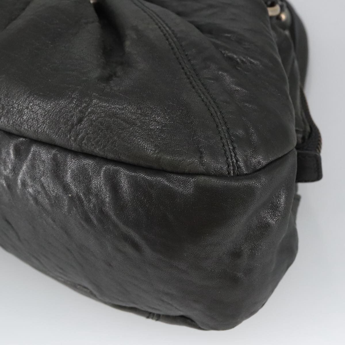 Salvatore Ferragamo Gancini Black Leather Handbag (Pre-Owned) Size ONE SIZE - 6 Thumbnail