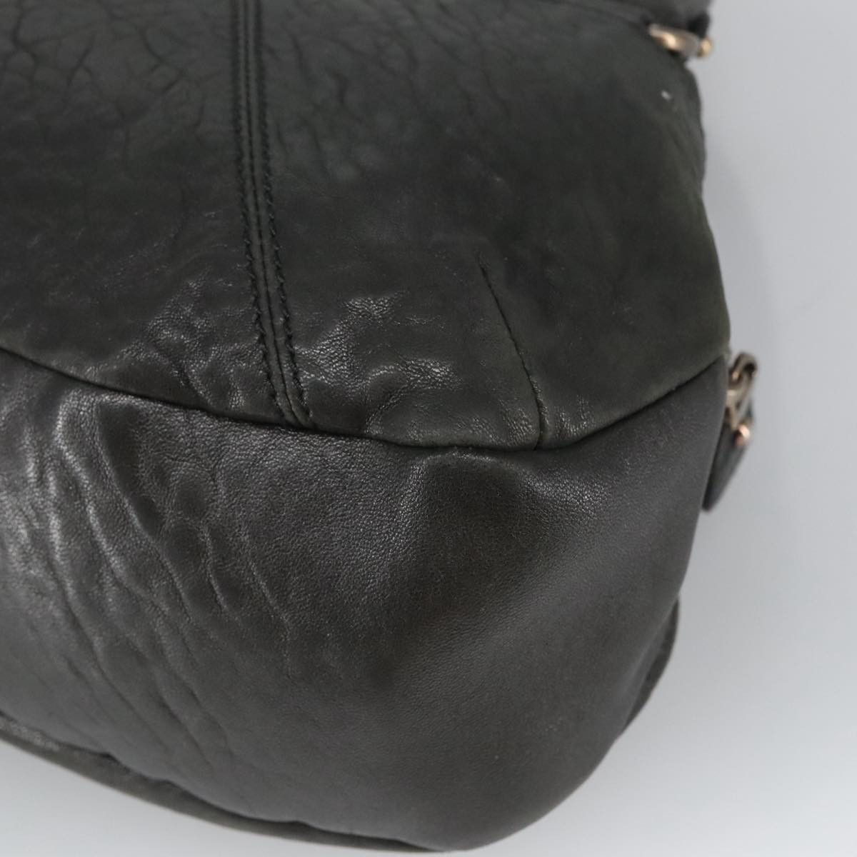 Salvatore Ferragamo Gancini Black Leather Handbag (Pre-Owned) Size ONE SIZE - 7 Thumbnail