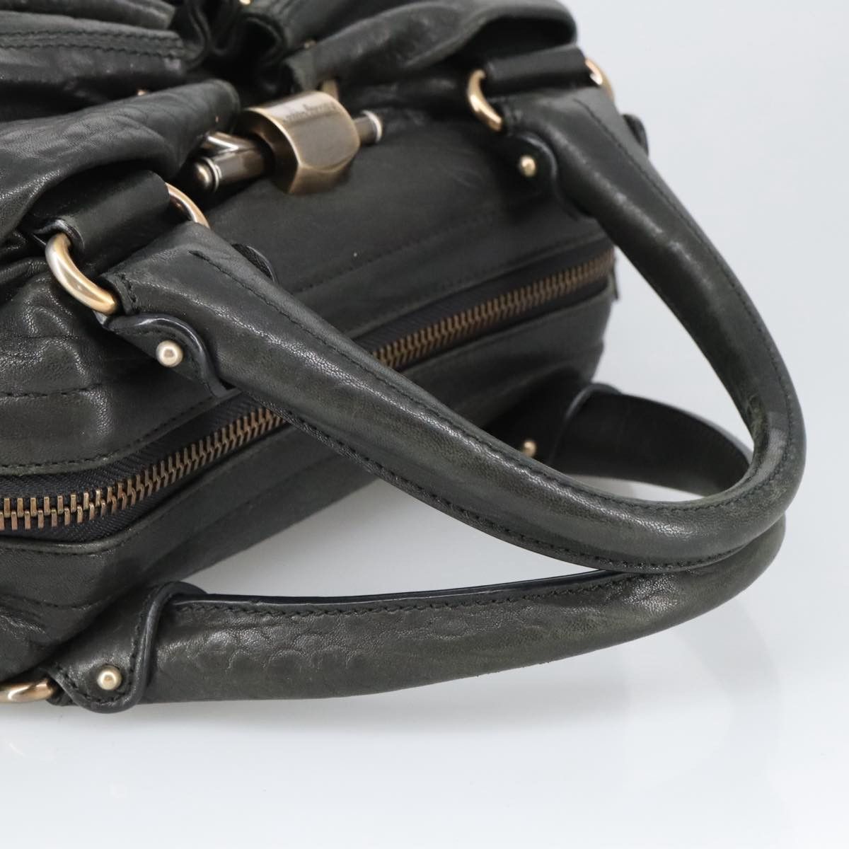 Salvatore Ferragamo Gancini Black Leather Handbag (Pre-Owned) Size ONE SIZE - 5 Thumbnail
