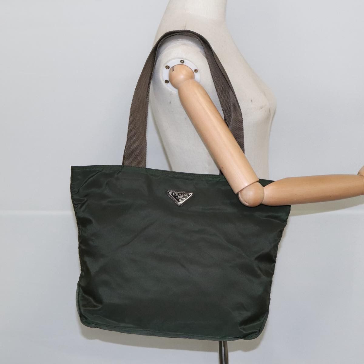 Prada Khaki Synthetic Tote Bag (Pre-Owned) Size ONE SIZE - 19 Thumbnail