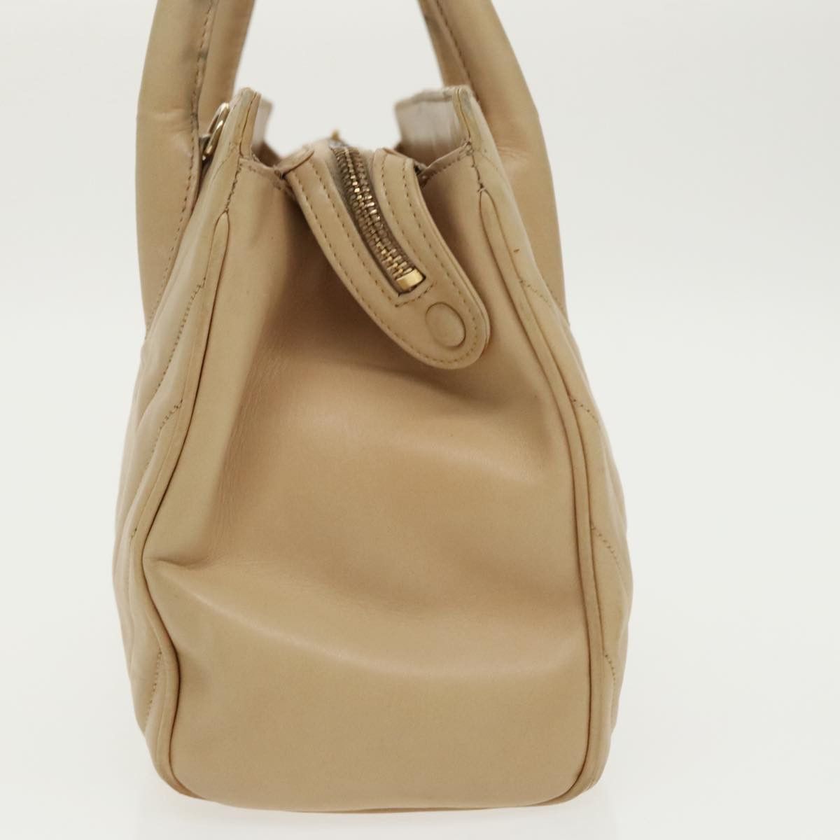 Chanel V-Stich Beige Leather Handbag (Pre-Owned) Size ONE SIZE - 3 Thumbnail