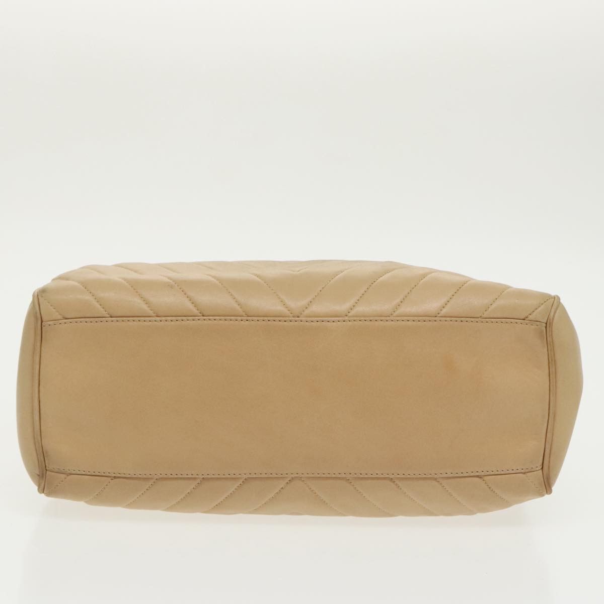 Chanel V-Stich Beige Leather Handbag (Pre-Owned) Size ONE SIZE - 18 Thumbnail