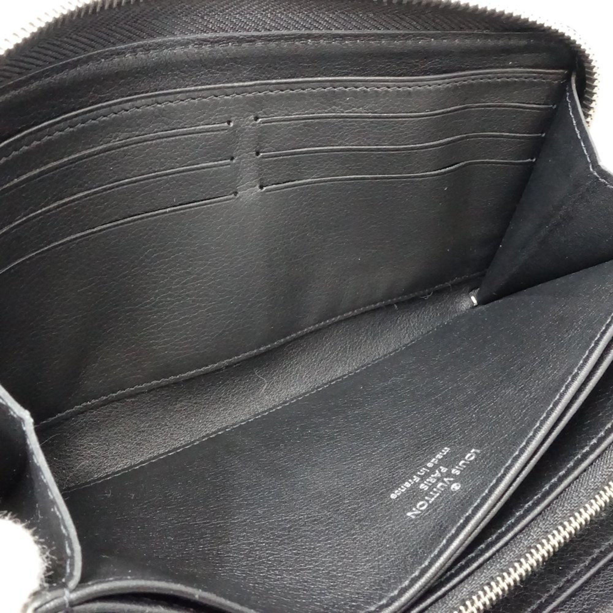 Louis Vuitton Louis Vuitton Long Wallet M61867 Zippy Monogram Mahina Noir 181039 Size ONE SIZE - 7 Thumbnail