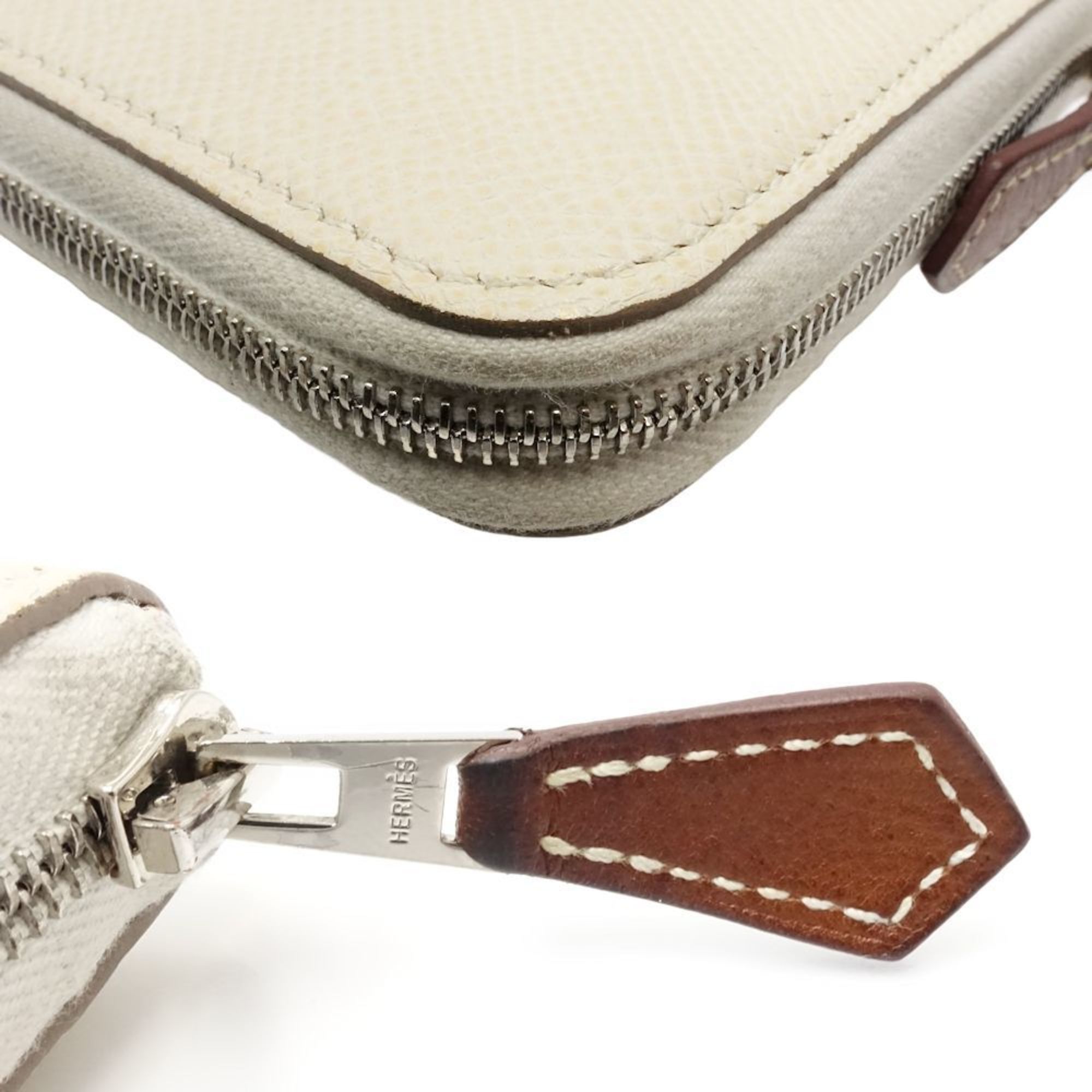 Hermes Hermes Wallet/Coin Case Azap Compact Silk In Coin Purse Veau Epsom x Crepe Mauve Pale 180990 Size ONE SIZE - 5 Thumbnail