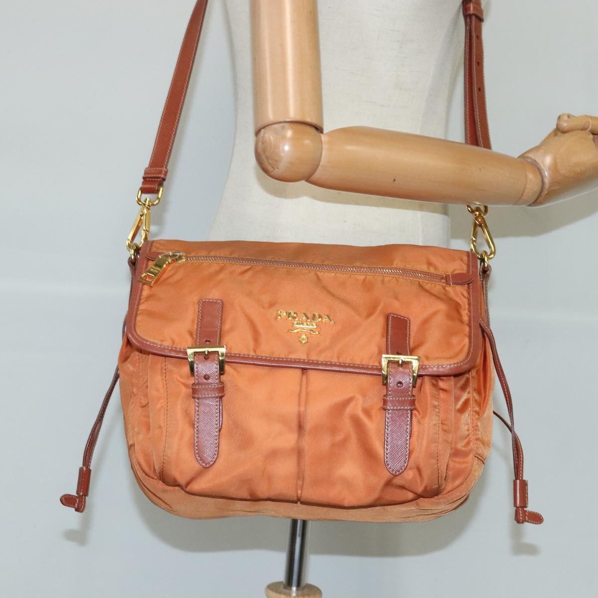 Prada Re-Nylon Orange Synthetic Shoulder Bag (Pre-Owned) Size ONE SIZE - 15 Thumbnail