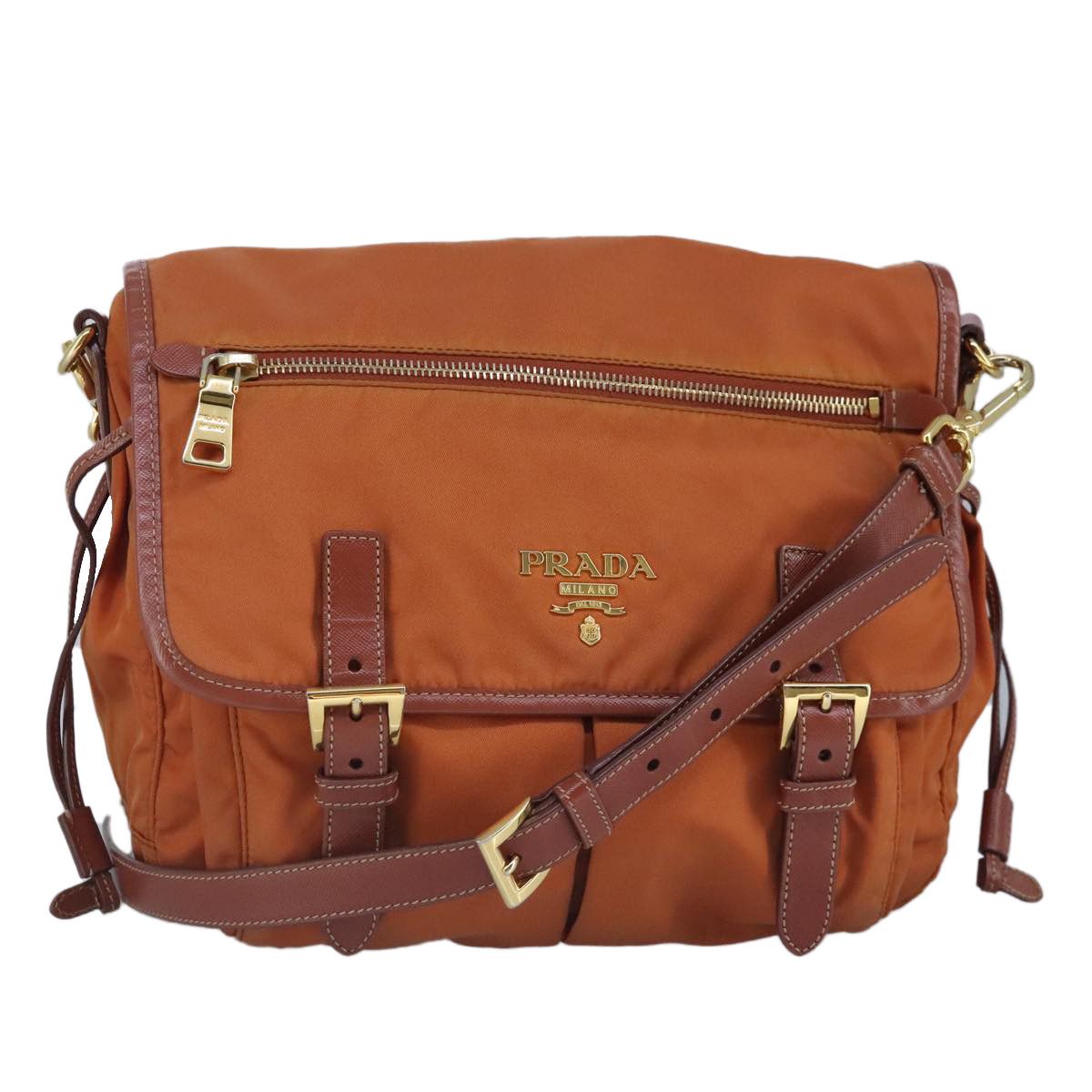 Prada Re-Nylon Orange Synthetic Shoulder Bag (Pre-Owned) Size ONE SIZE - 17 Thumbnail
