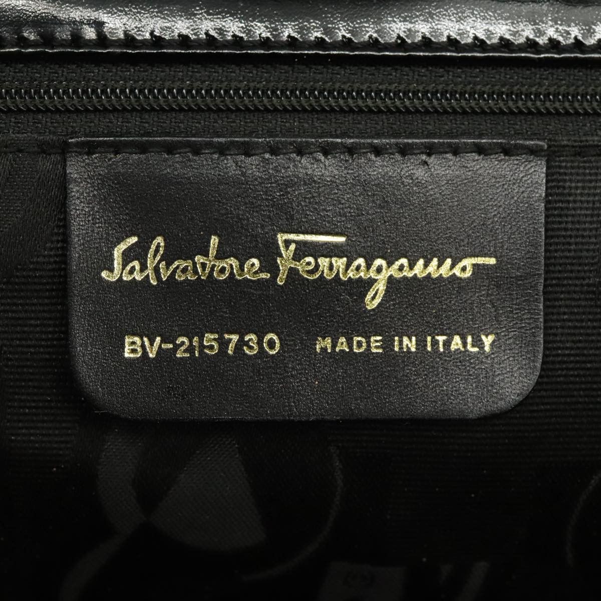 Salvatore Ferragamo Vara Black Canvas Tote Bag (Pre-Owned) Size ONE SIZE - 15 Thumbnail