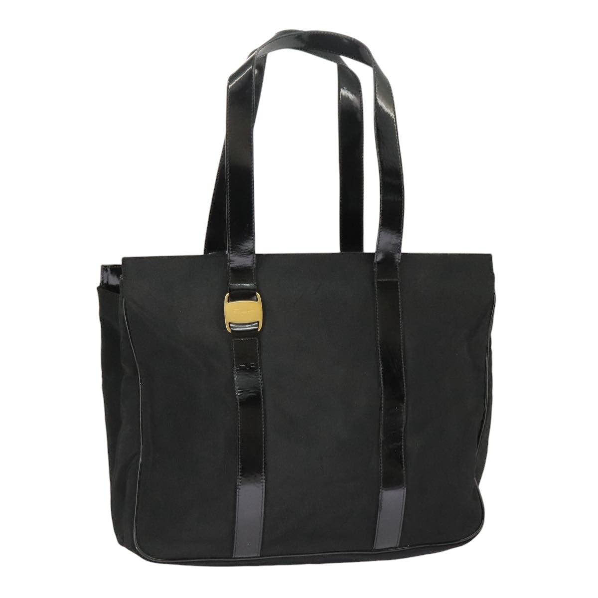 Salvatore Ferragamo Vara Black Canvas Tote Bag (Pre-Owned) Size ONE SIZE - 18 Thumbnail