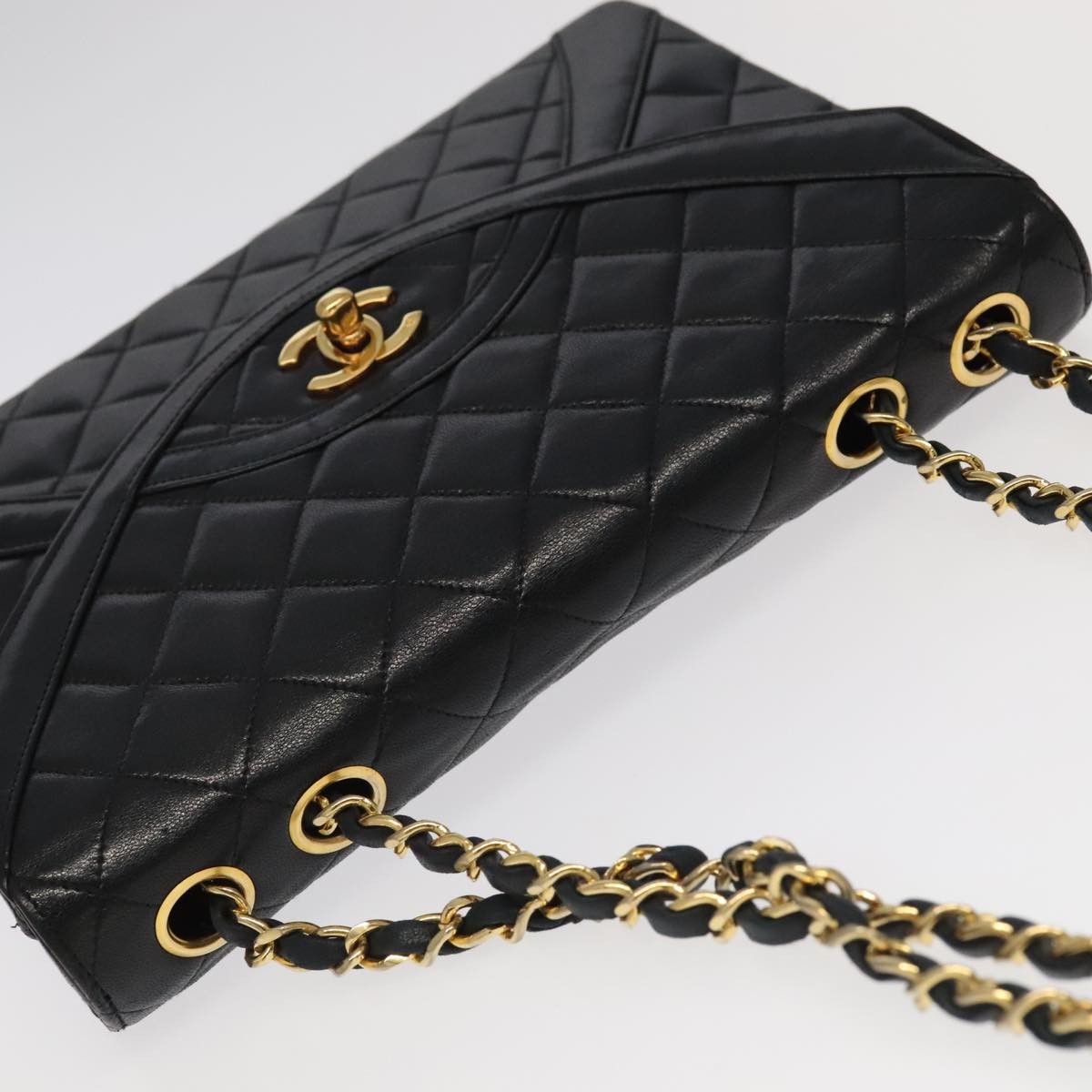 Chanel Coco Mark Black Leather Shoulder Bag (Pre-Owned) Size ONE SIZE - 6 Thumbnail