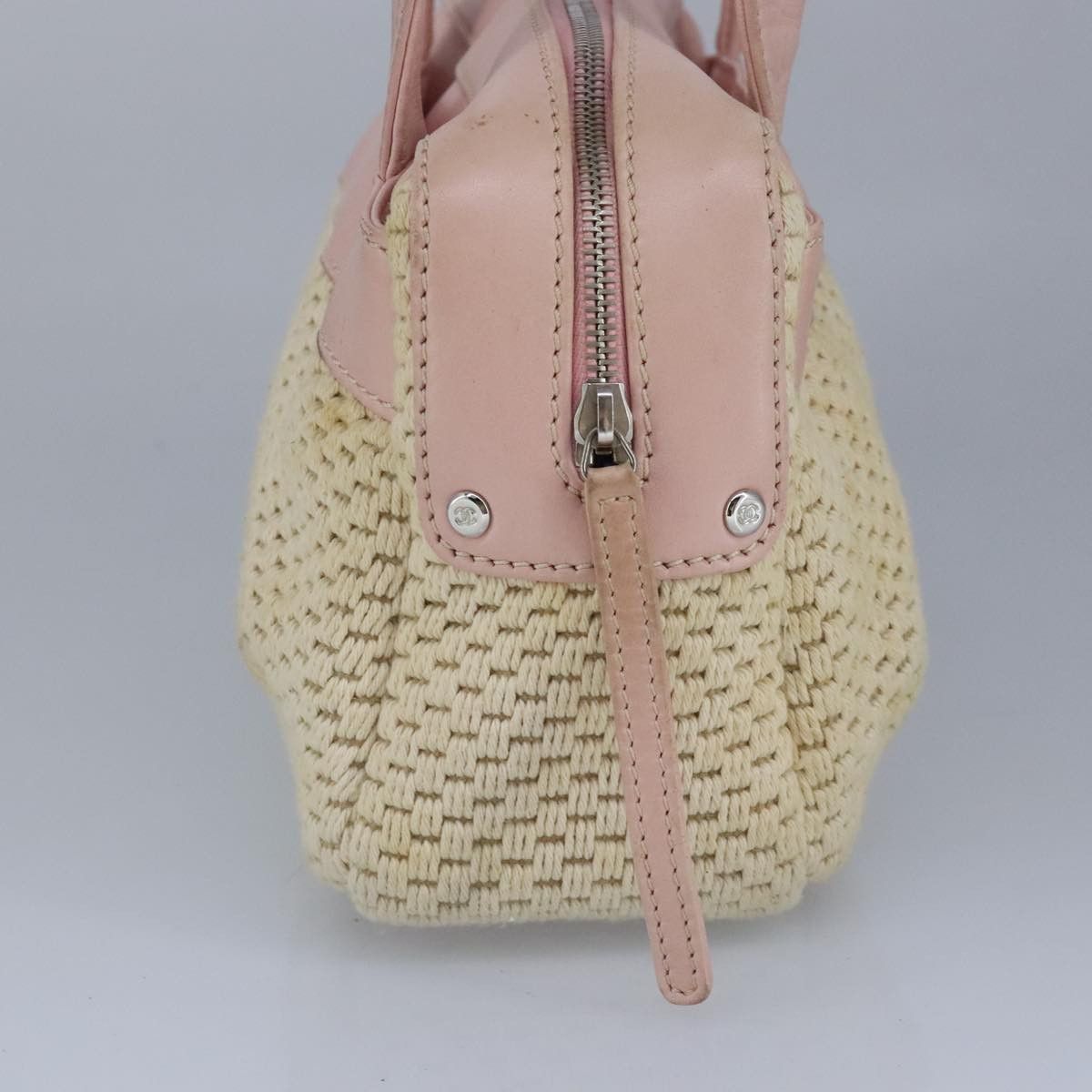 Chanel Pink Canvas Handbag (Pre-Owned) Size ONE SIZE - 3 Thumbnail