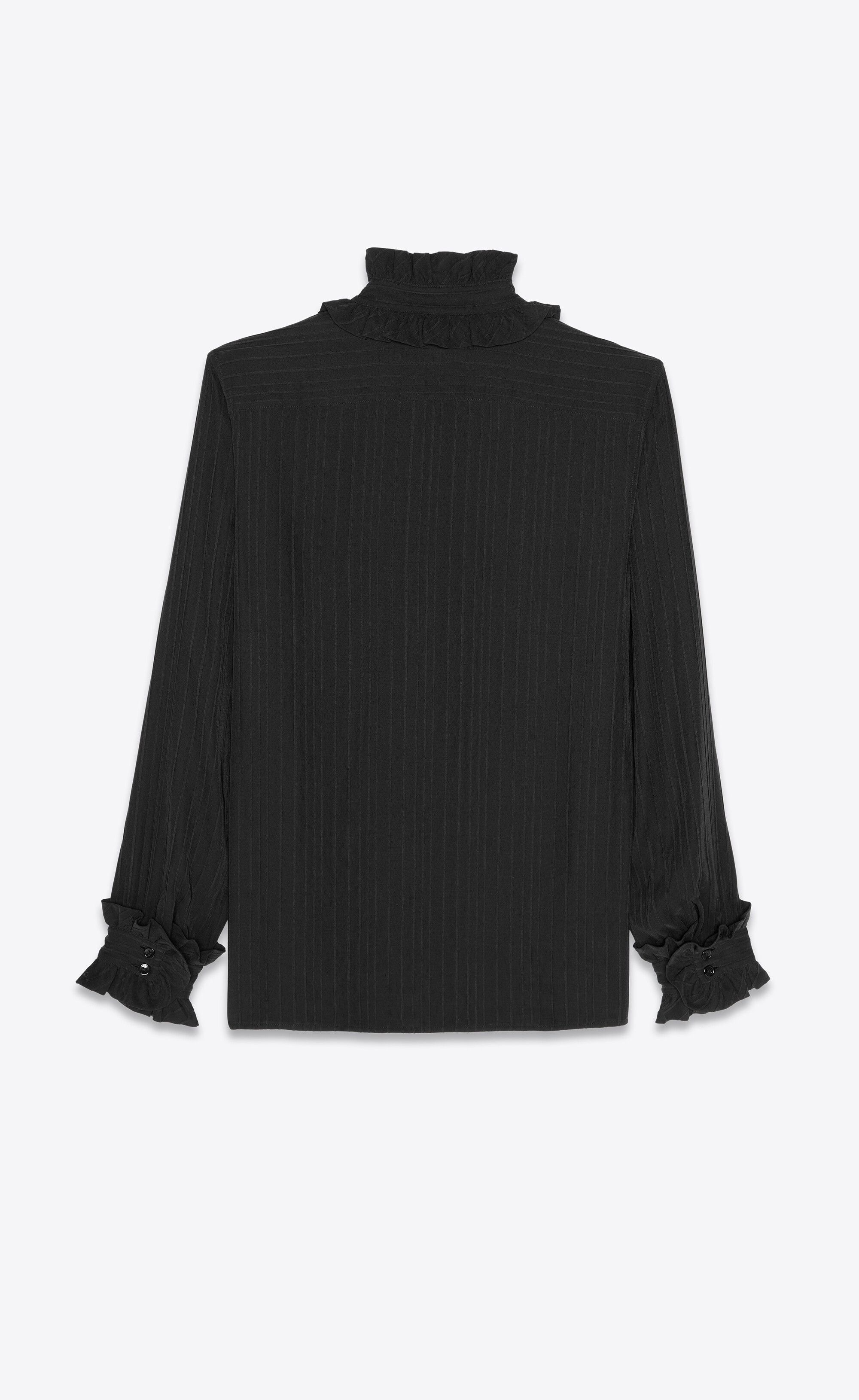 Saint Laurent Paris Victorian frilled shirt in pleated silk Size US XS / EU 42 / 0 - 2 Thumbnail