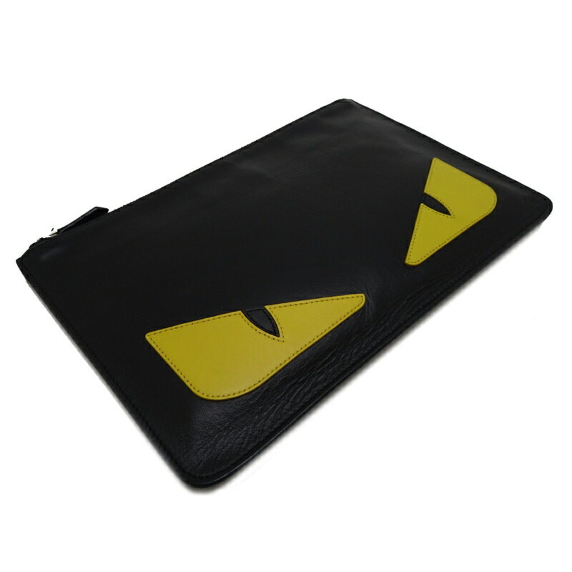 Fendi Fendi Monster Clutch Men's Second Bag 7N0078 Leather Black Size ONE SIZE - 3 Thumbnail
