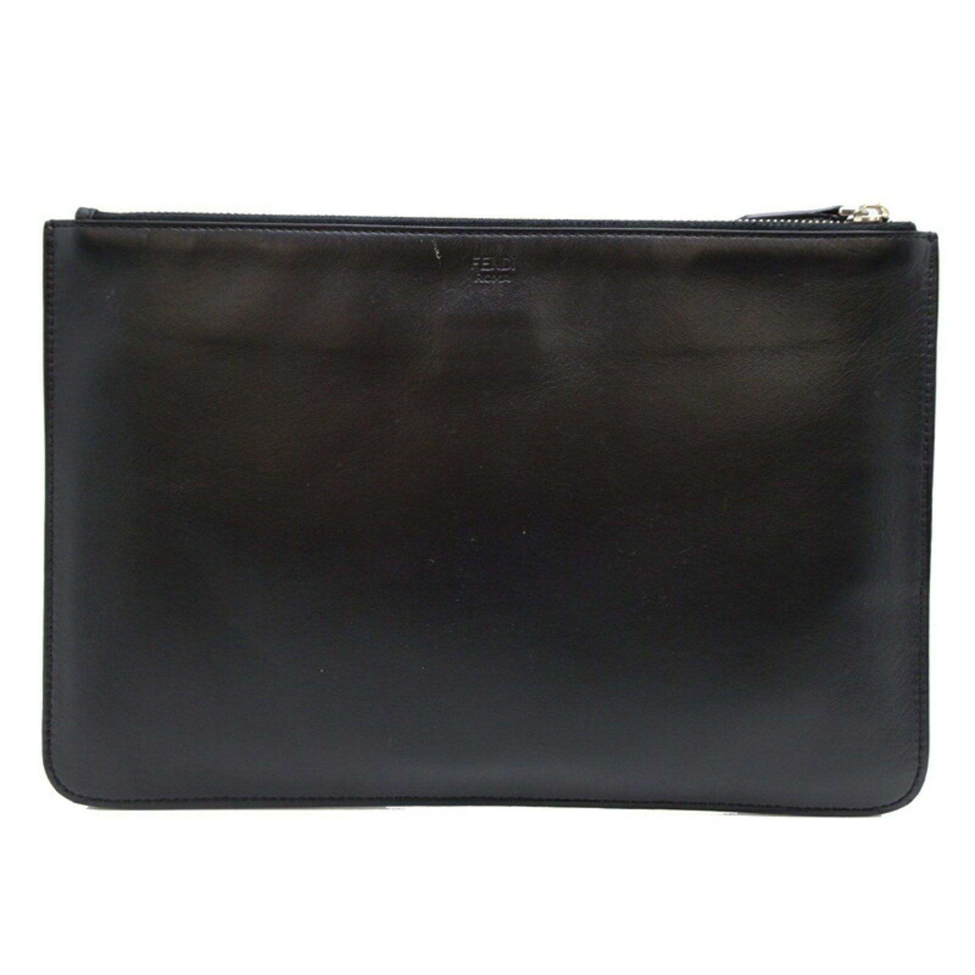 Fendi Fendi Monster Clutch Men's Second Bag 7N0078 Leather Black Size ONE SIZE - 2 Thumbnail