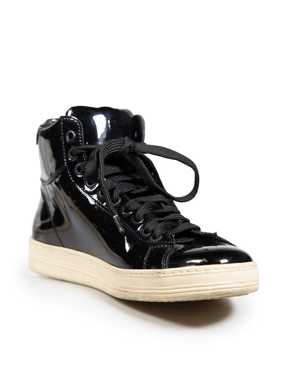 Tom Ford Black Patent High Top Trainers Size US 7.5 / IT 37.5 - 2 Thumbnail