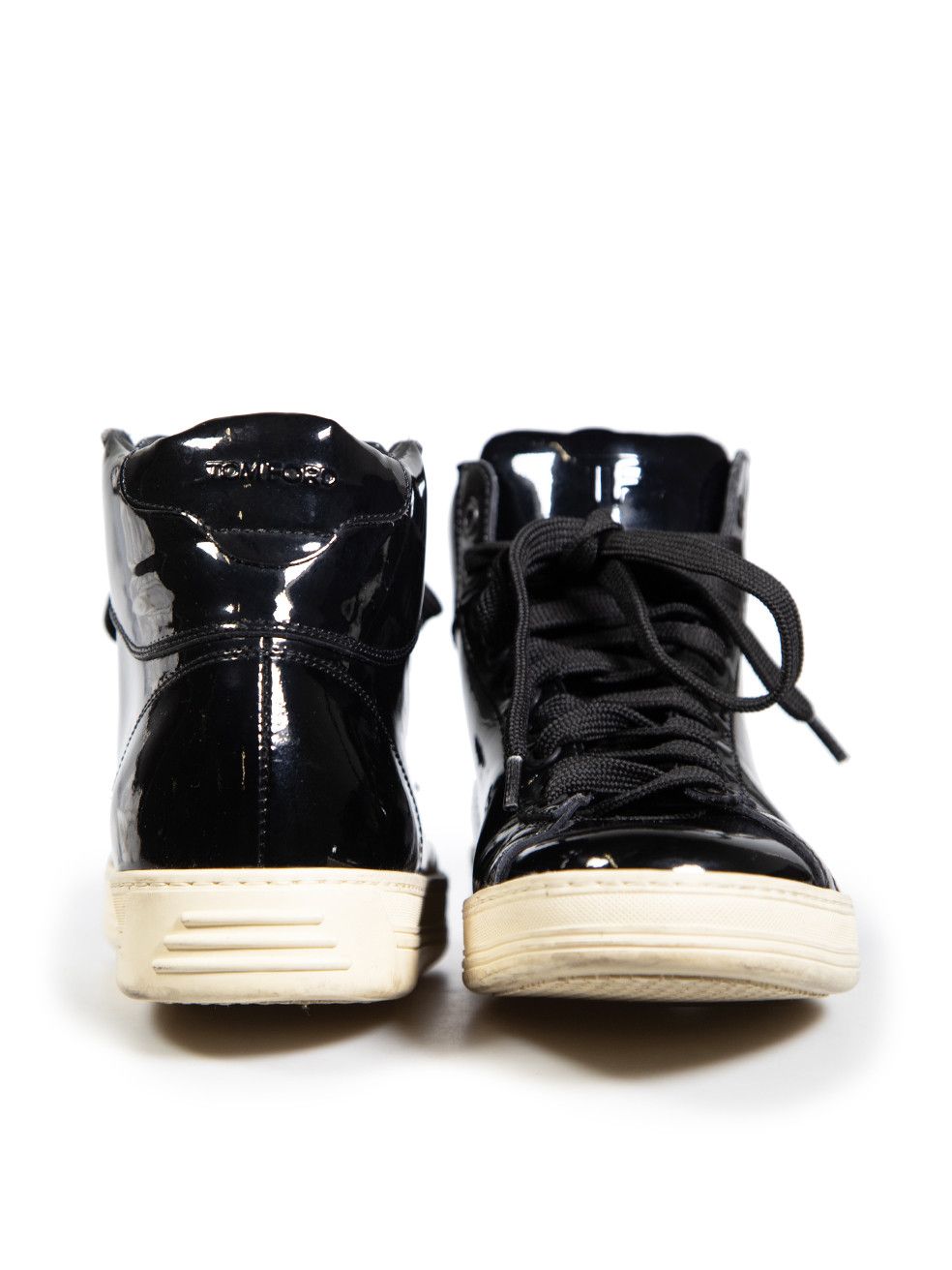 Tom Ford Black Patent High Top Trainers Size US 7.5 / IT 37.5 - 3 Thumbnail