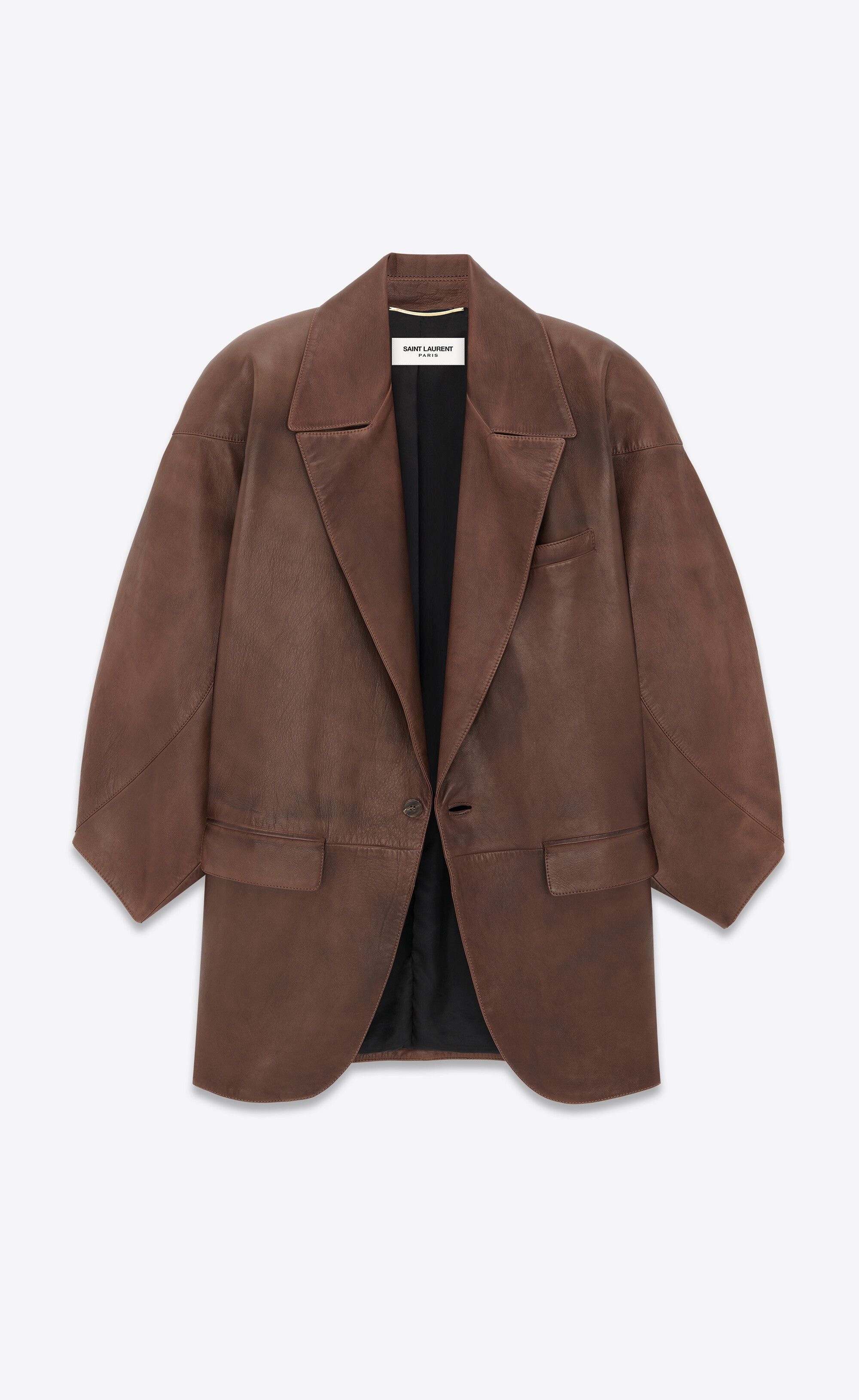 Saint Laurent Paris $8K VALUE Oversized Jacket in lambskin Size M / US 6-8 / IT 42-44 - 2 Thumbnail