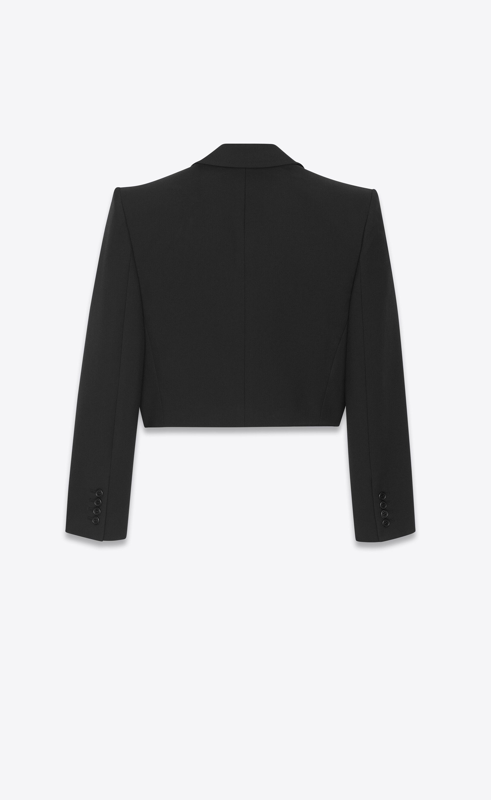 Saint Laurent Paris open cropped jacket in wool gabardine Size XS / US 0-2 / IT 36-38 - 2 Thumbnail
