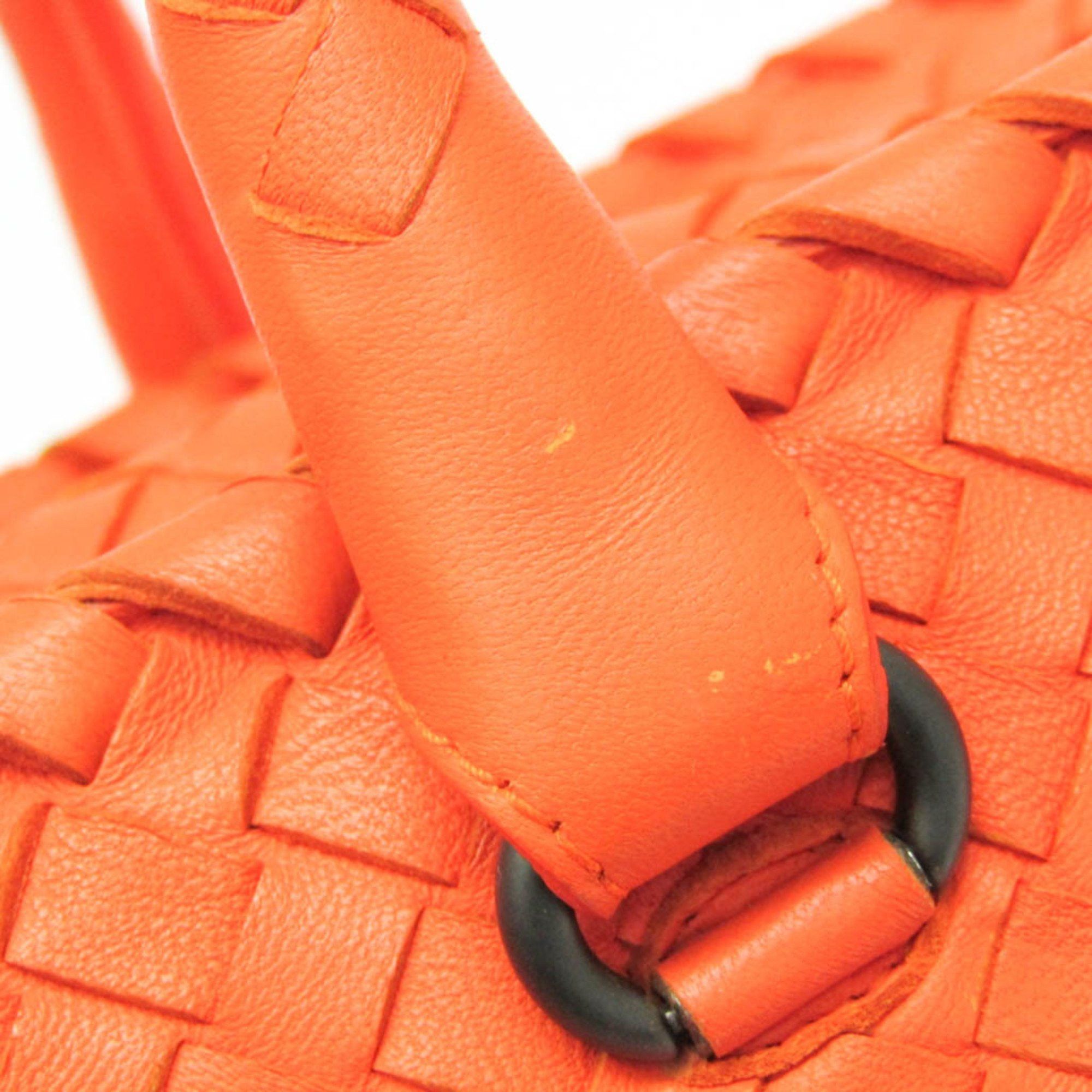 Bottega Veneta Intrecciato Orange Leather Handbag (Pre-Owned) Size ONE SIZE - 14 Thumbnail