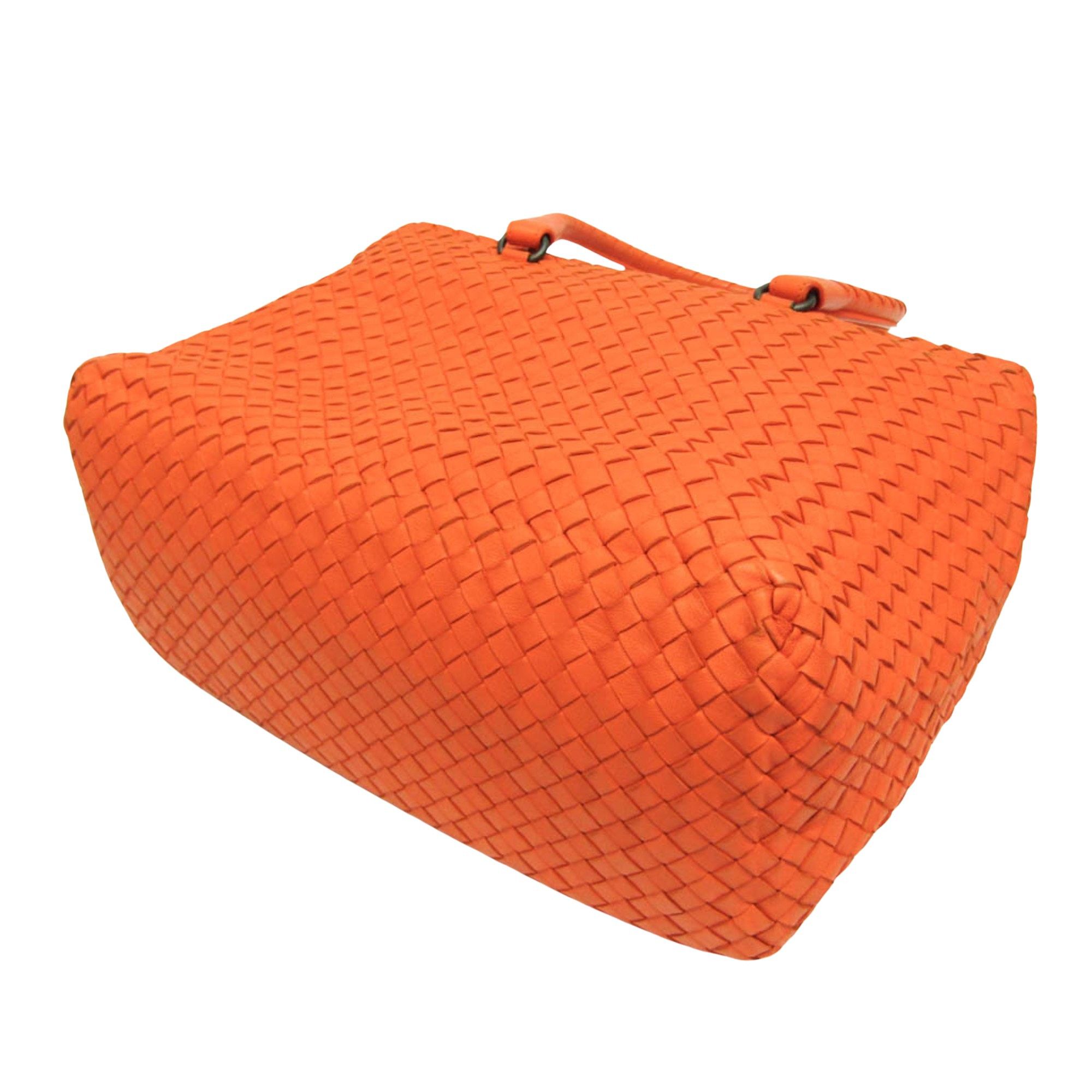 Bottega Veneta Intrecciato Orange Leather Handbag (Pre-Owned) Size ONE SIZE - 2 Thumbnail