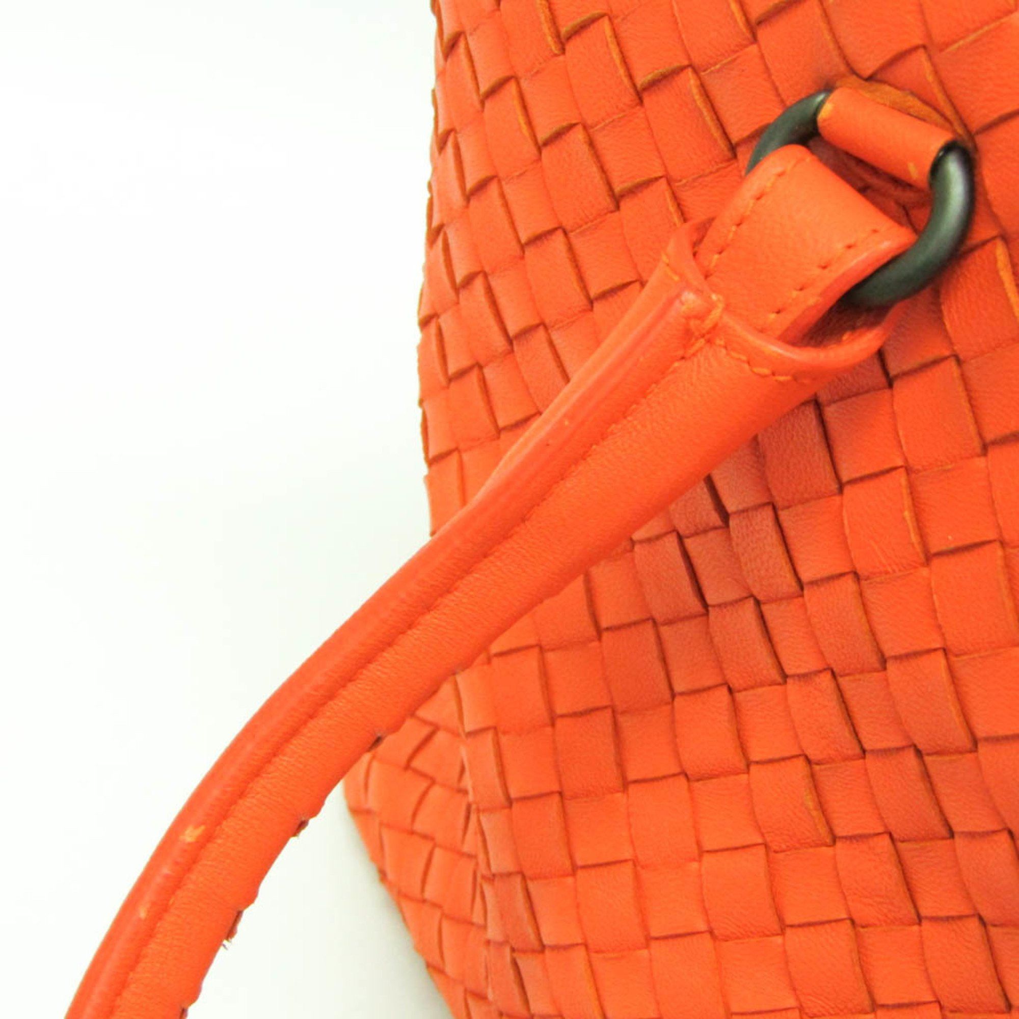 Bottega Veneta Intrecciato Orange Leather Handbag (Pre-Owned) Size ONE SIZE - 13 Thumbnail