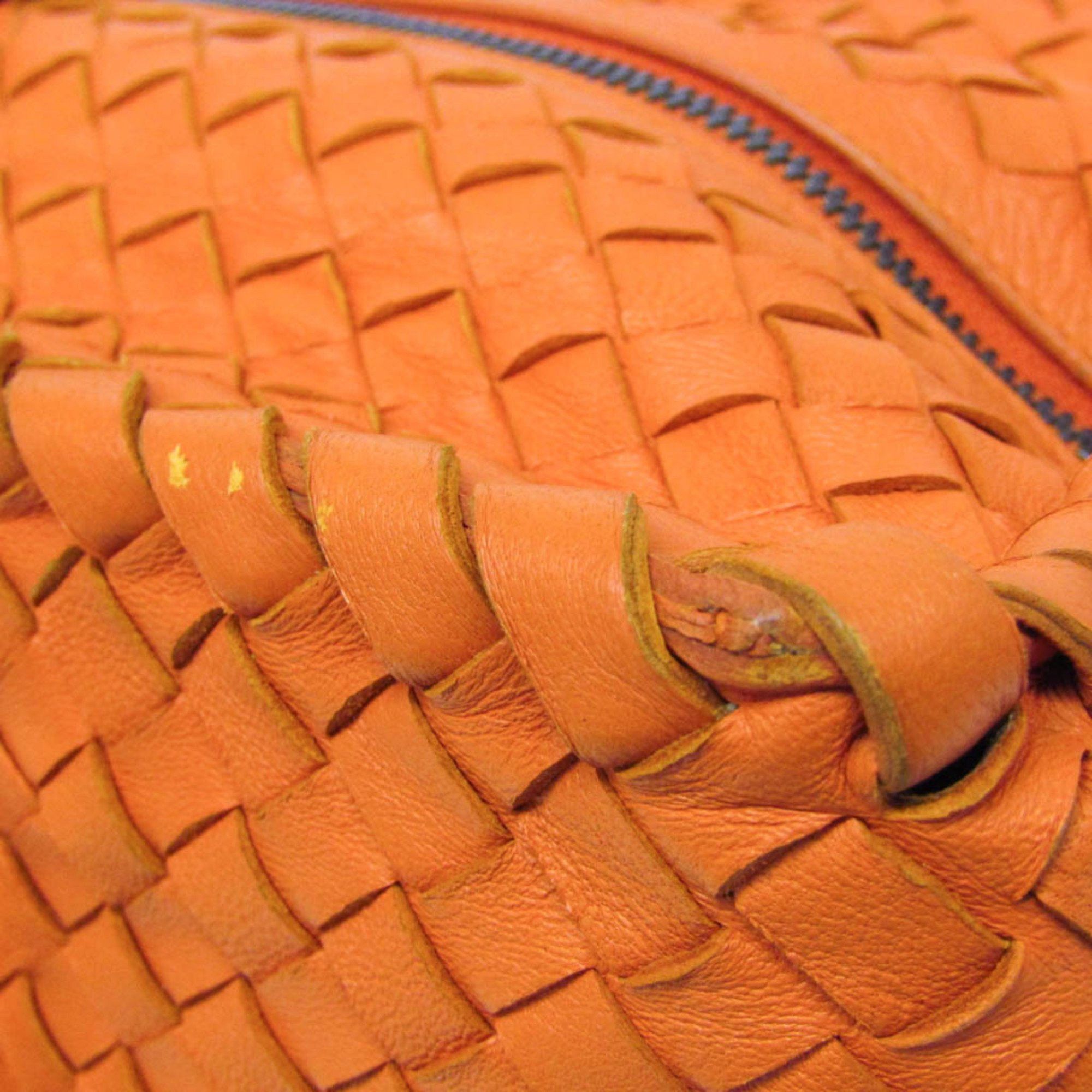 Bottega Veneta Intrecciato Orange Leather Handbag (Pre-Owned) Size ONE SIZE - 12 Thumbnail