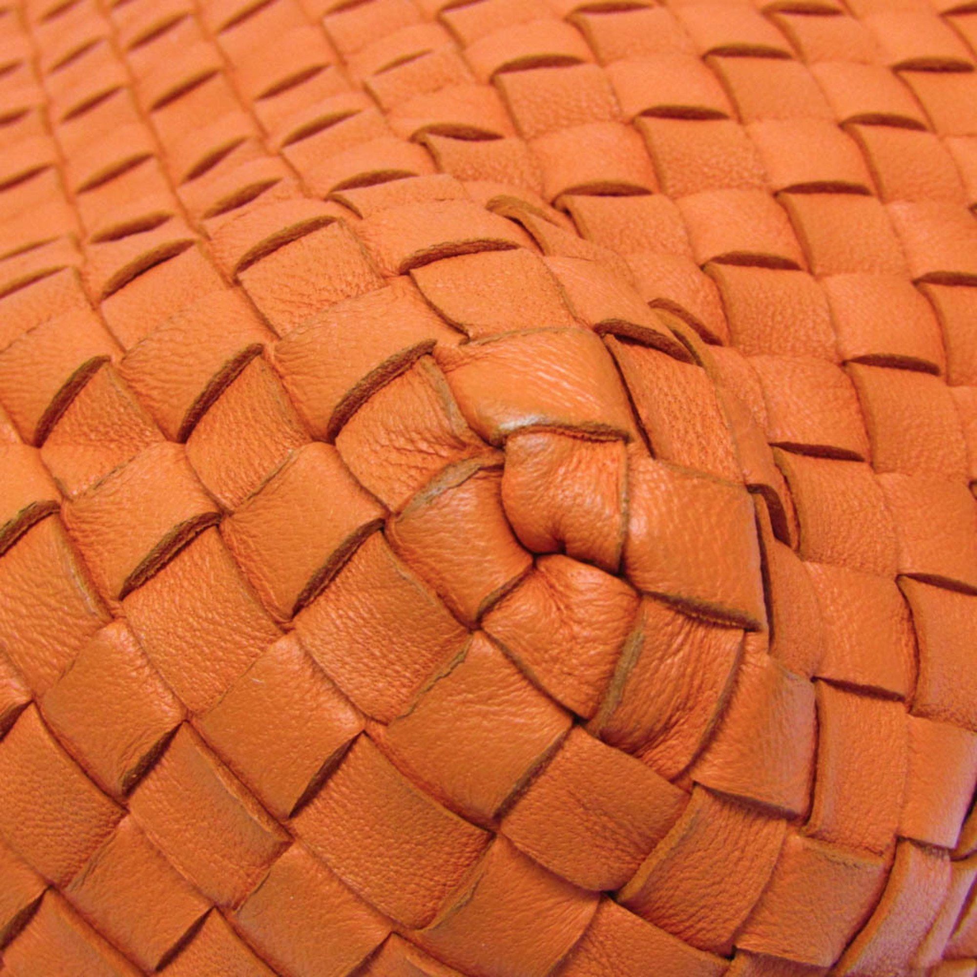 Bottega Veneta Intrecciato Orange Leather Handbag (Pre-Owned) Size ONE SIZE - 5 Thumbnail