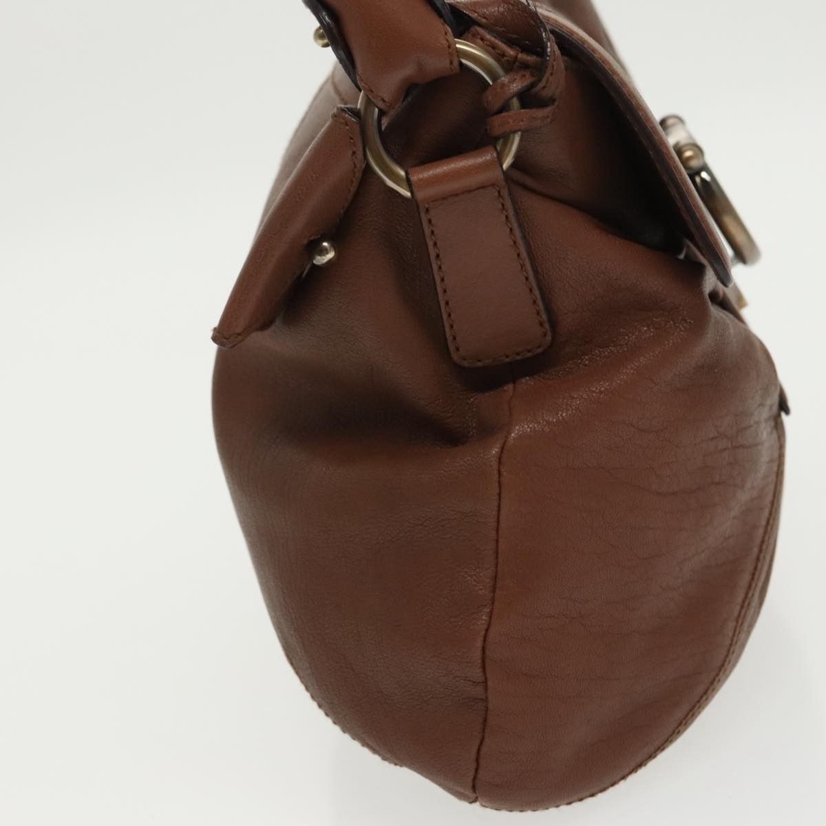 Salvatore Ferragamo Gancini Brown Leather Shoulder Bag (Pre-Owned) Size ONE SIZE - 5 Thumbnail