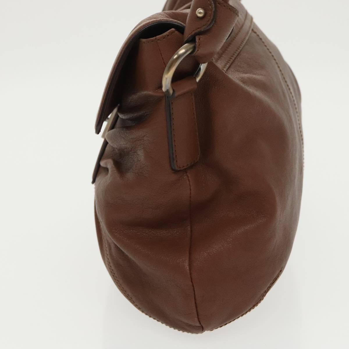 Salvatore Ferragamo Gancini Brown Leather Shoulder Bag (Pre-Owned) Size ONE SIZE - 4 Thumbnail