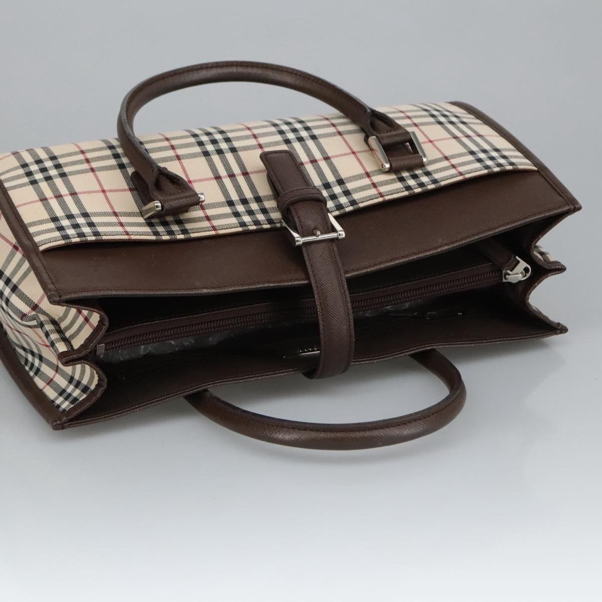 Burberry Nova Check Beige Canvas Handbag (Pre-Owned) Size ONE SIZE - 16 Thumbnail