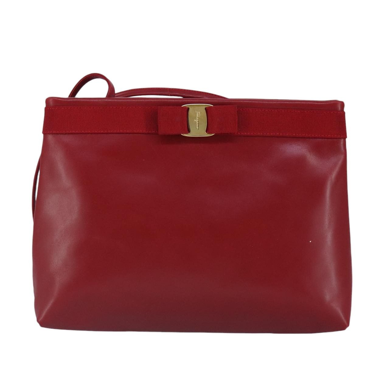 Salvatore Ferragamo Vara Red Leather Shoulder Bag (Pre-Owned) Size ONE SIZE - 20 Thumbnail