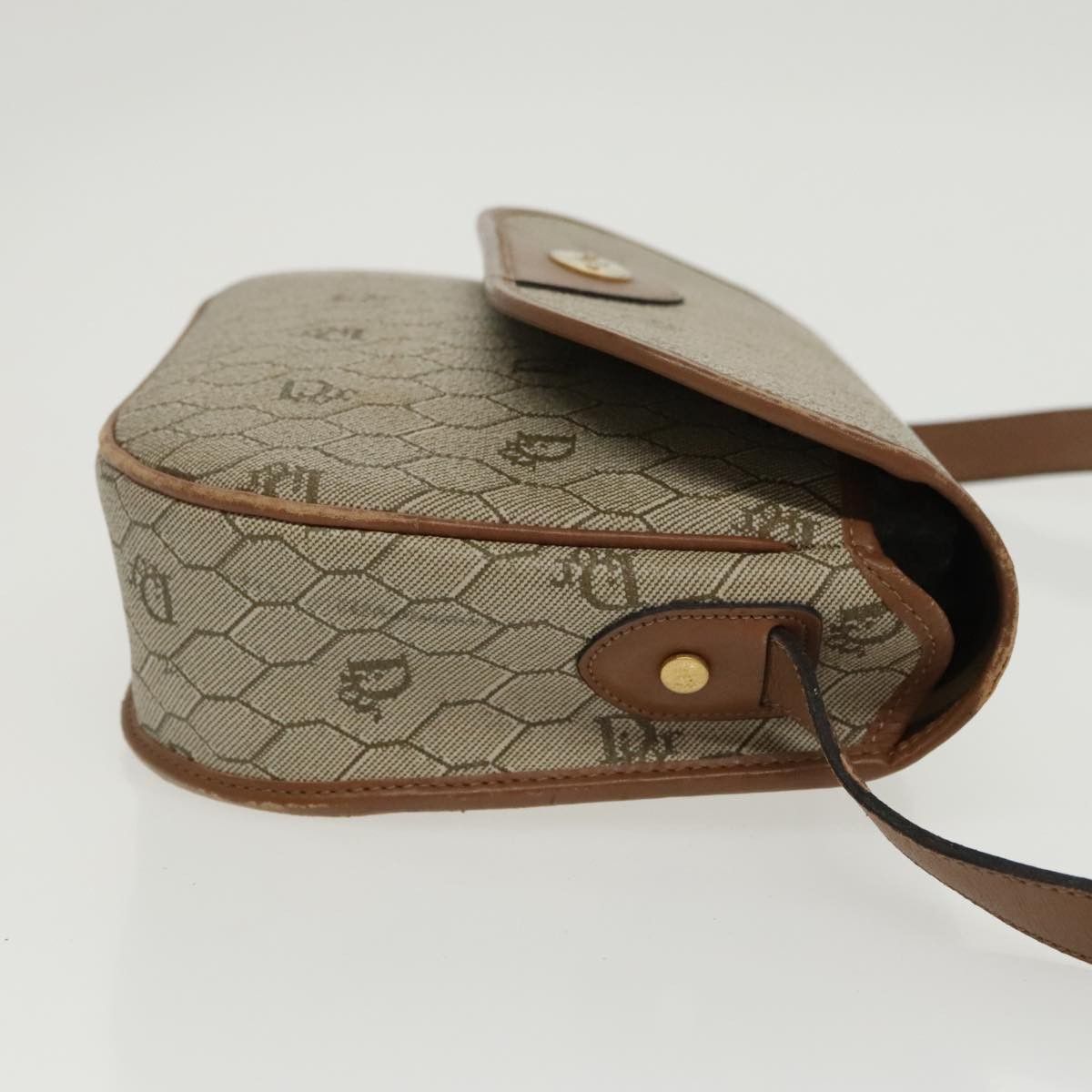 Dior Honeycomb Beige Canvas Shoulder Bag (Pre-Owned) Size ONE SIZE - 3 Thumbnail
