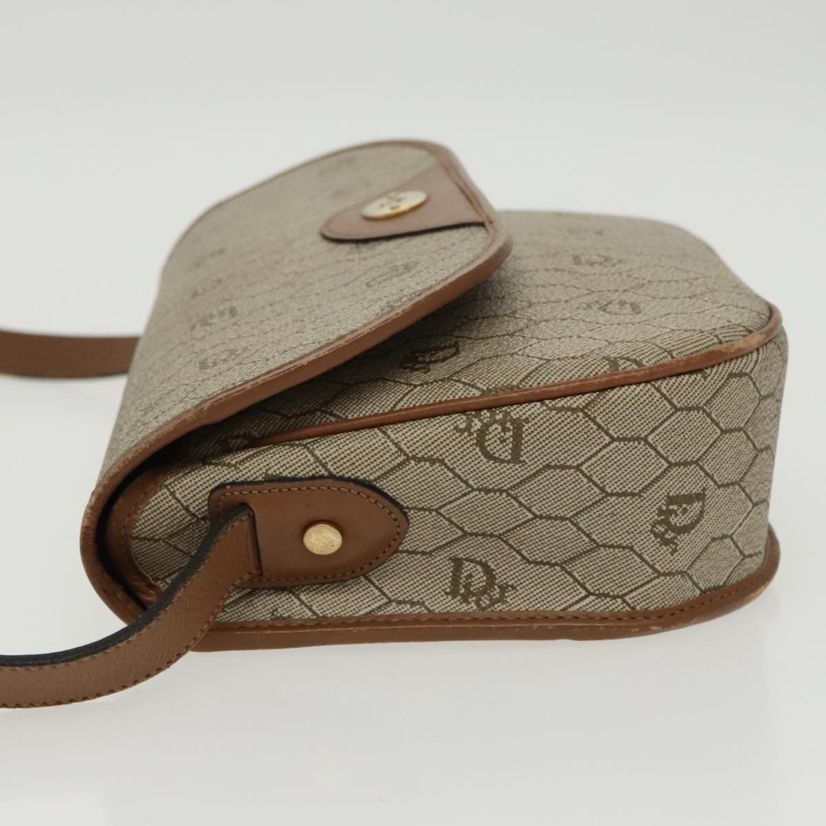 Dior Honeycomb Beige Canvas Shoulder Bag (Pre-Owned) Size ONE SIZE - 4 Thumbnail