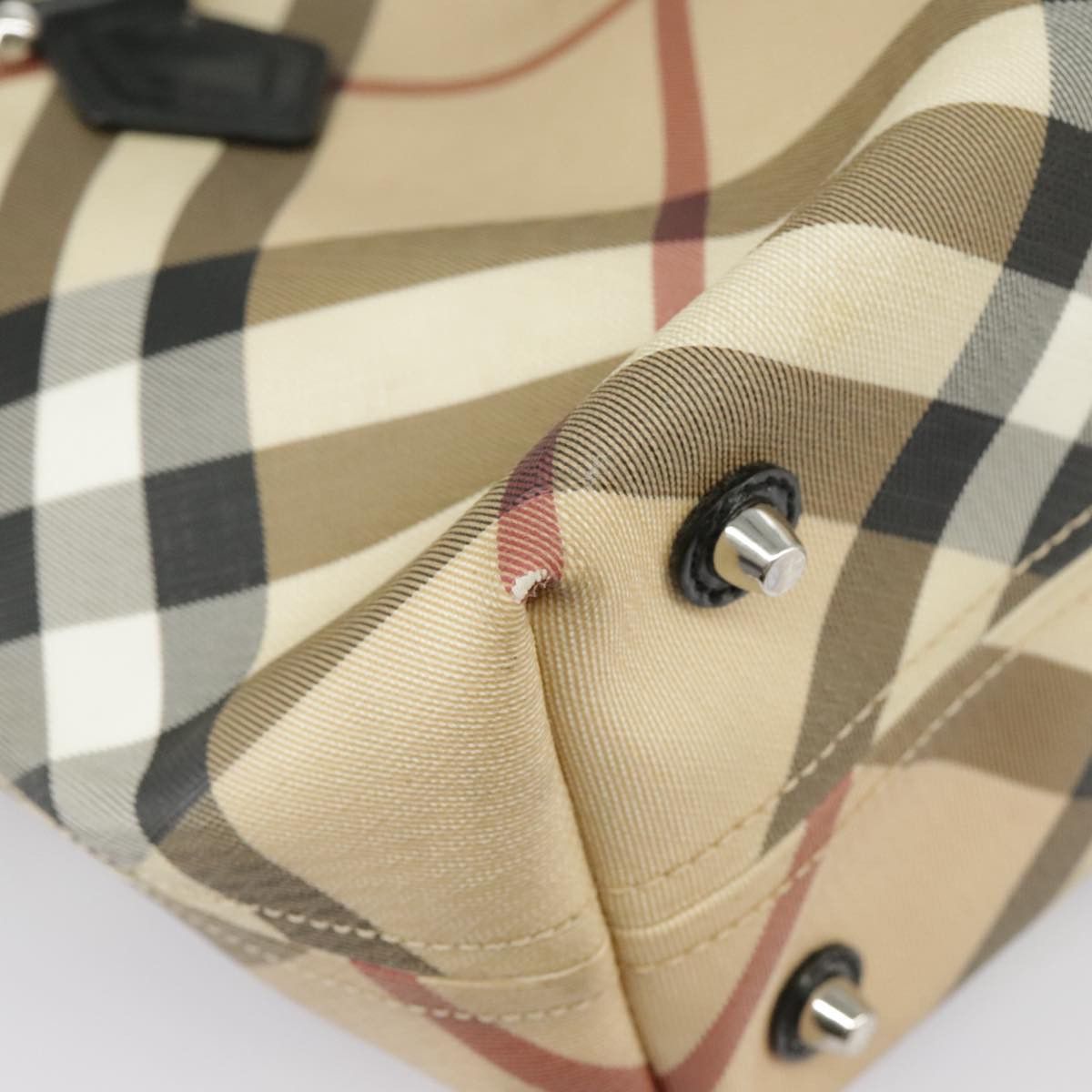Burberry Nova Check Beige Canvas Handbag (Pre-Owned) Size ONE SIZE - 9 Thumbnail