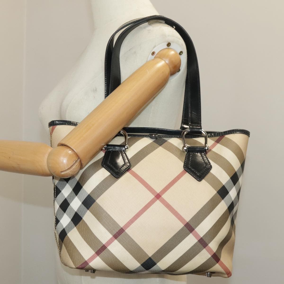 Burberry Nova Check Beige Canvas Handbag (Pre-Owned) Size ONE SIZE - 17 Thumbnail