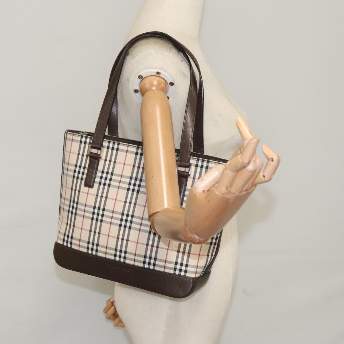 Burberry Nova Check Beige Canvas Handbag (Pre-Owned) Size ONE SIZE - 16 Thumbnail