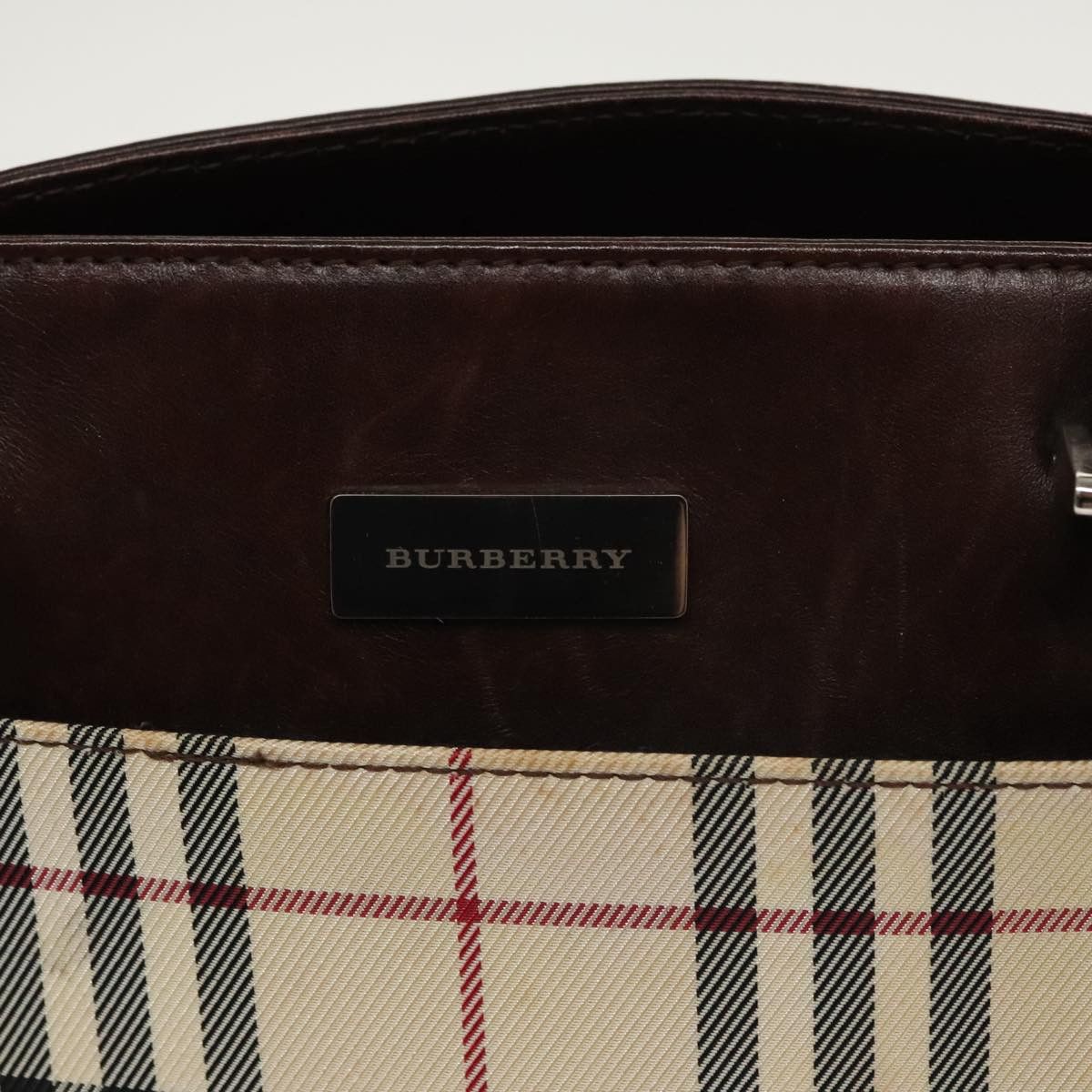 Burberry Nova Check Beige Canvas Tote Bag (Pre-Owned) Size ONE SIZE - 14 Thumbnail