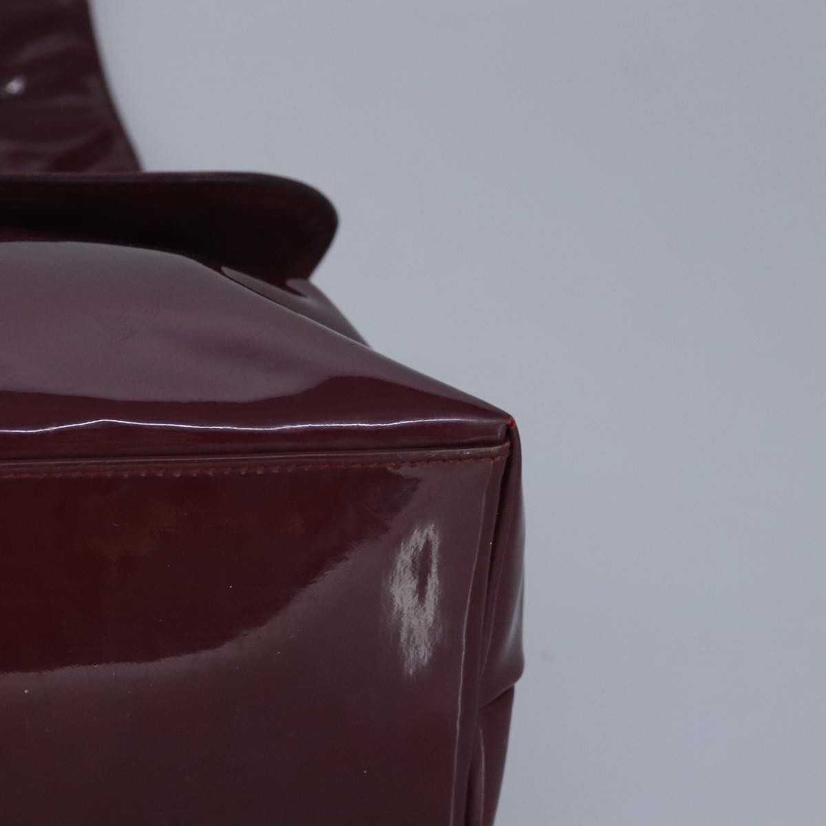 Salvatore Ferragamo Gancini Burgundy Patent Leather Shoulder Bag (Pre-Owned) Size ONE SIZE - 11 Thumbnail
