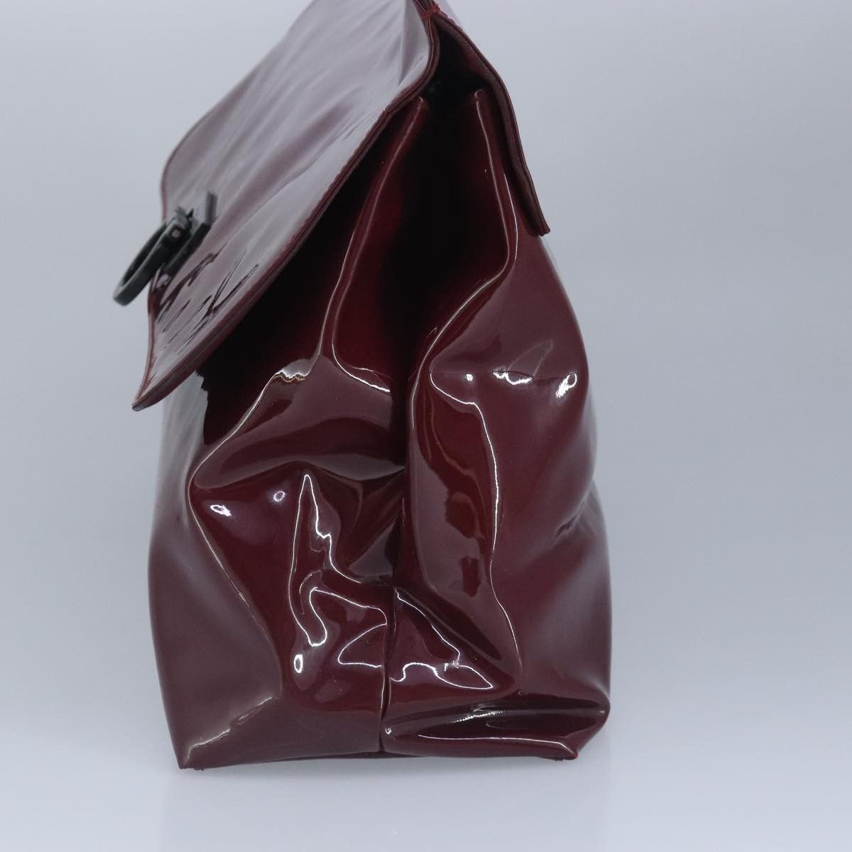 Salvatore Ferragamo Gancini Burgundy Patent Leather Shoulder Bag (Pre-Owned) Size ONE SIZE - 5 Thumbnail